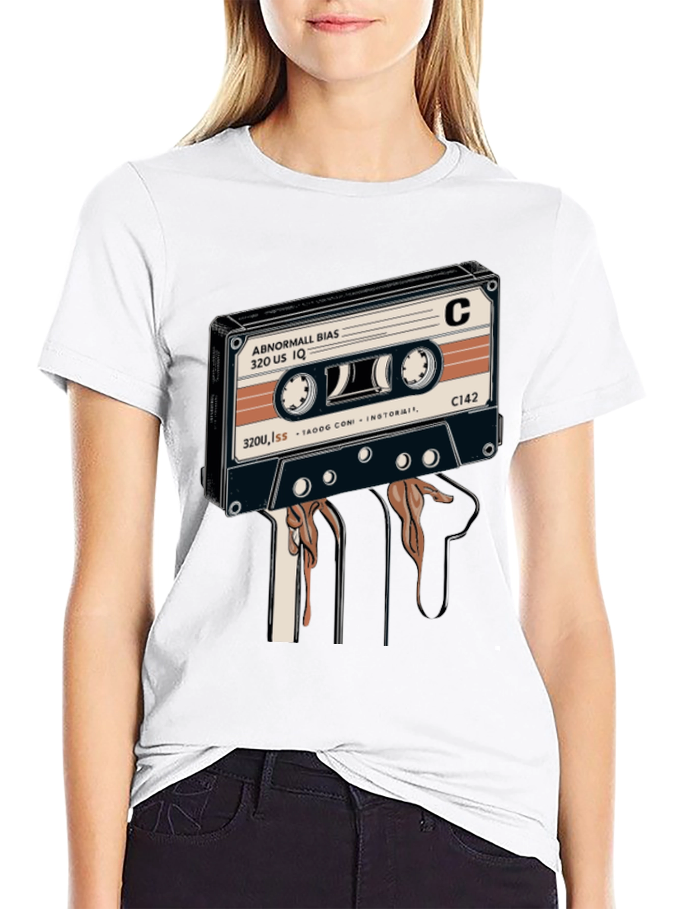 Retro Cassette Tape Graphic Tee - Black