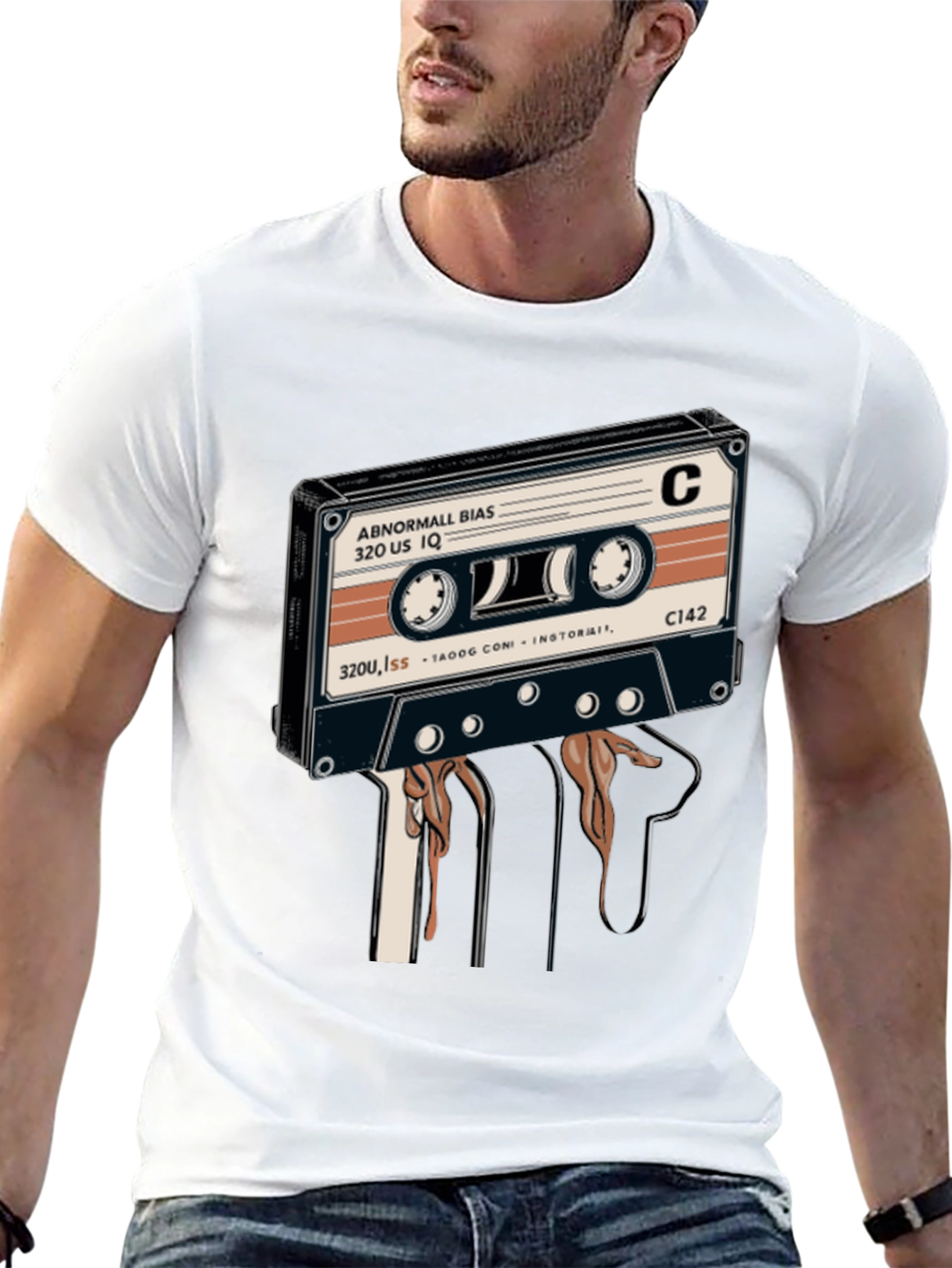 Retro Cassette Tape Graphic Tee - Black