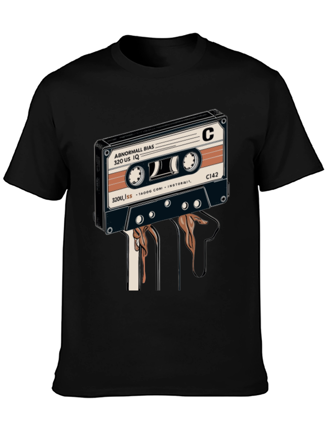 Retro Cassette Tape Graphic Tee - Black