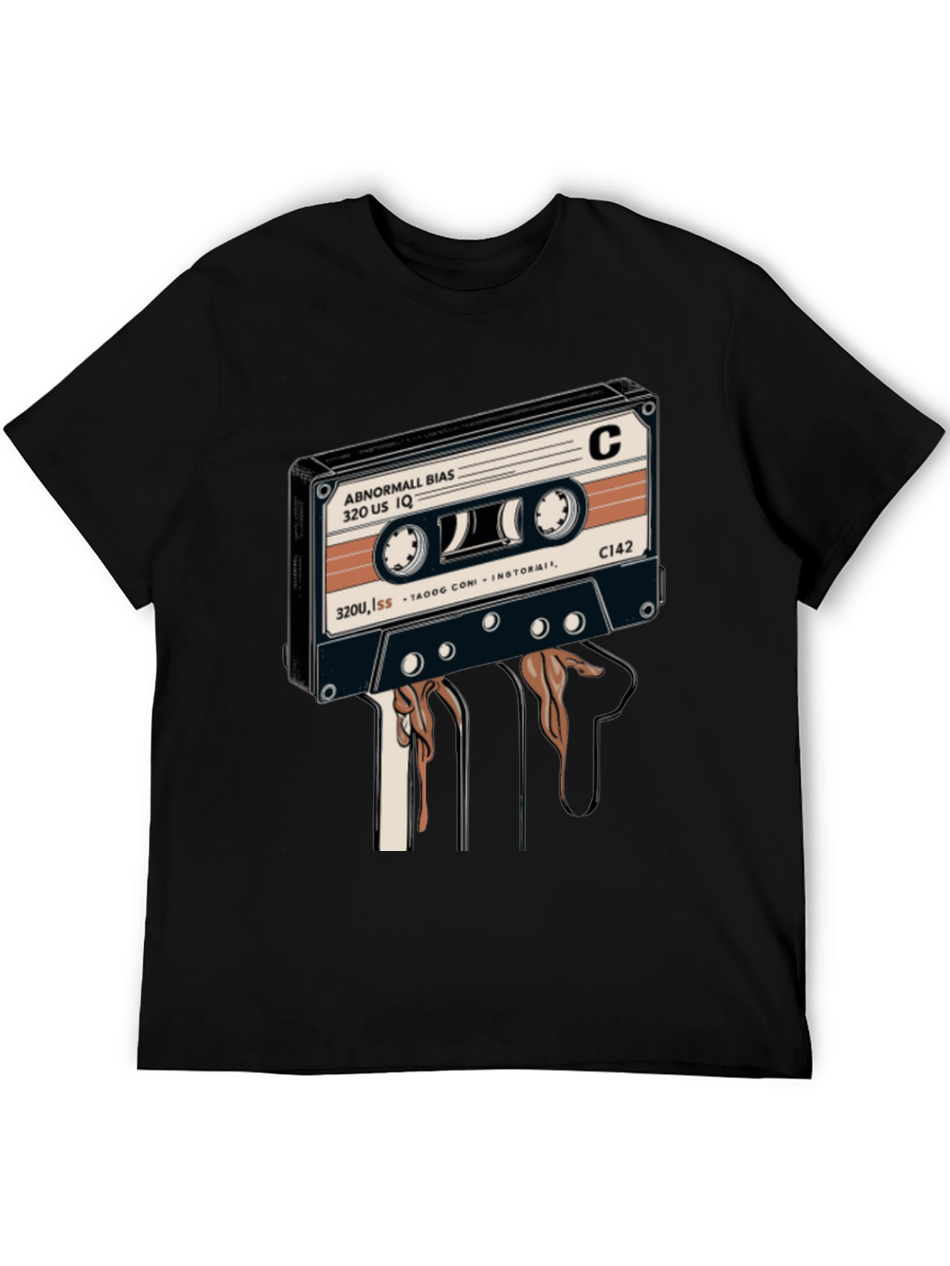 Retro Cassette Tape Graphic Tee - Black