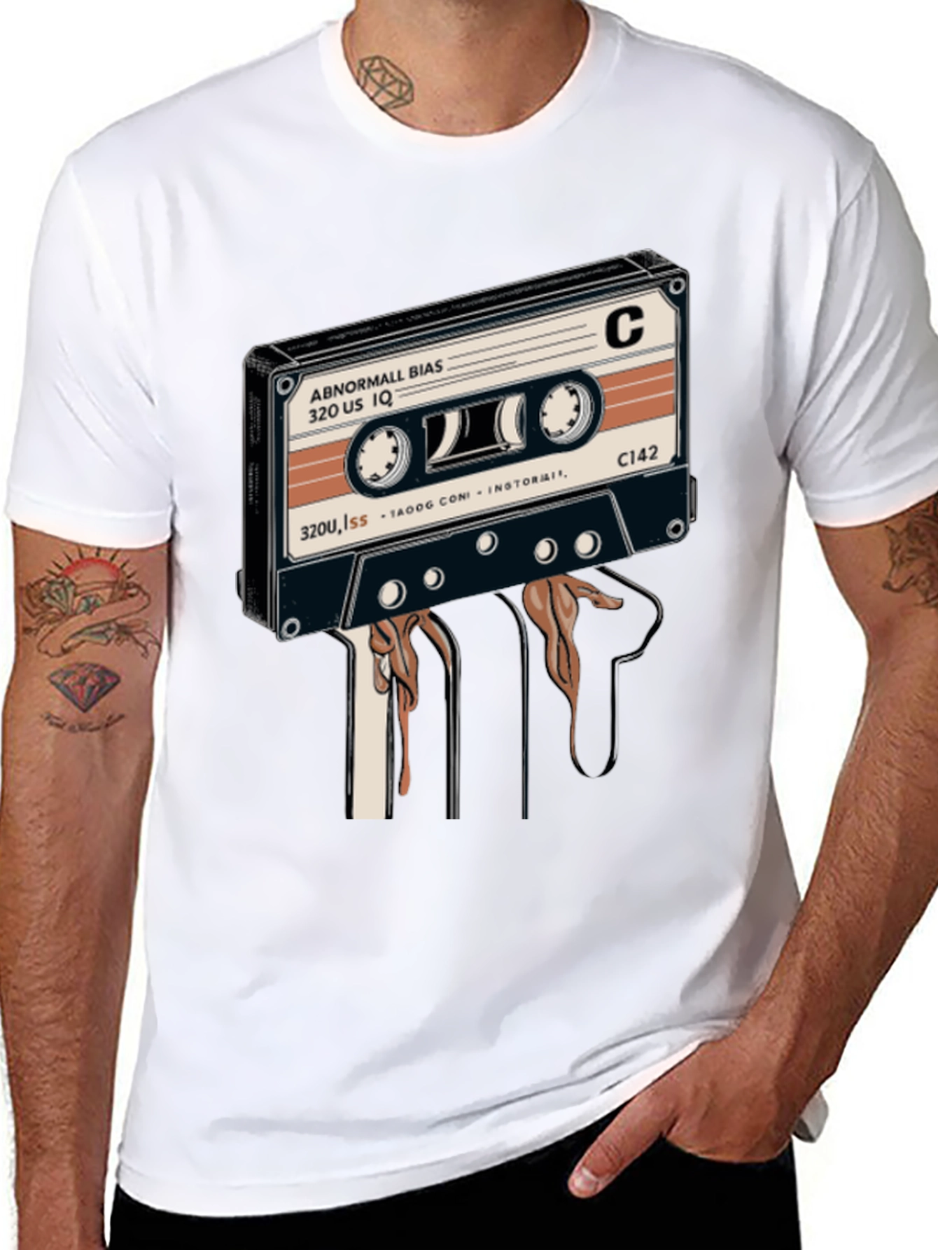 Retro Cassette Tape Graphic Tee - Black