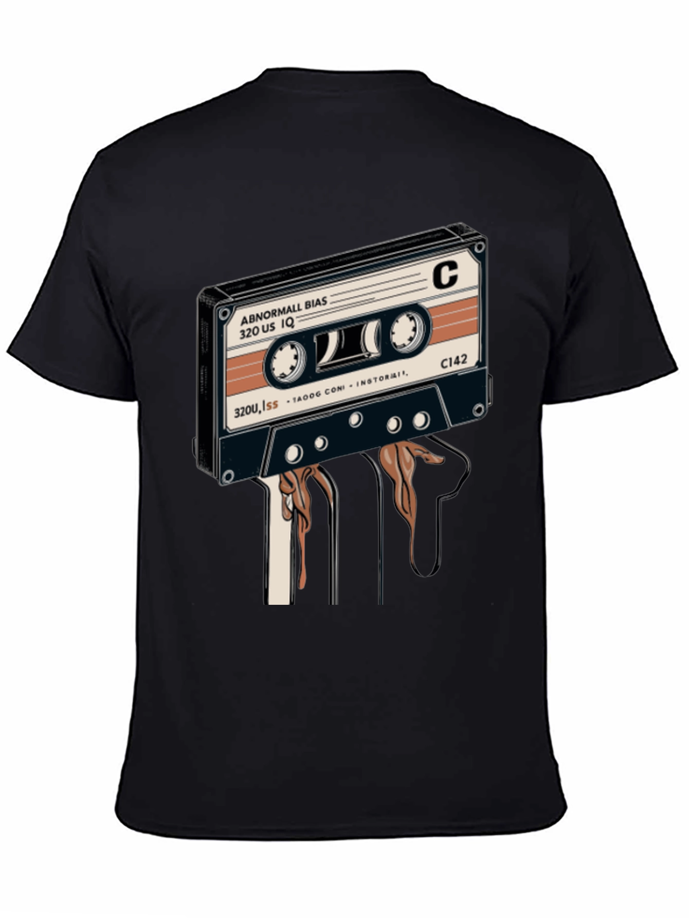 Retro Cassette Tape Graphic Tee - Black