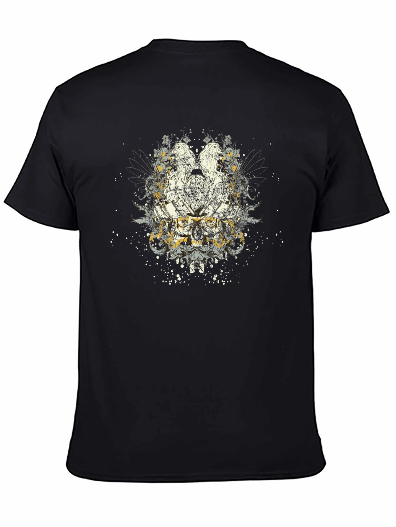 Mens Black Graphic Print T-Shirt