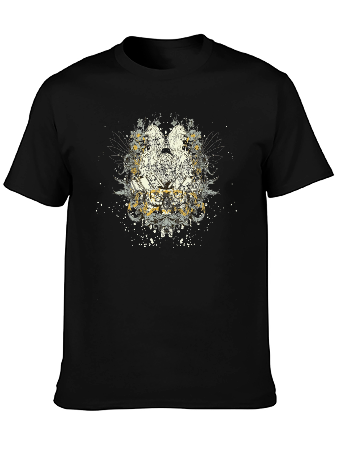 Mens Black Graphic Print T-Shirt