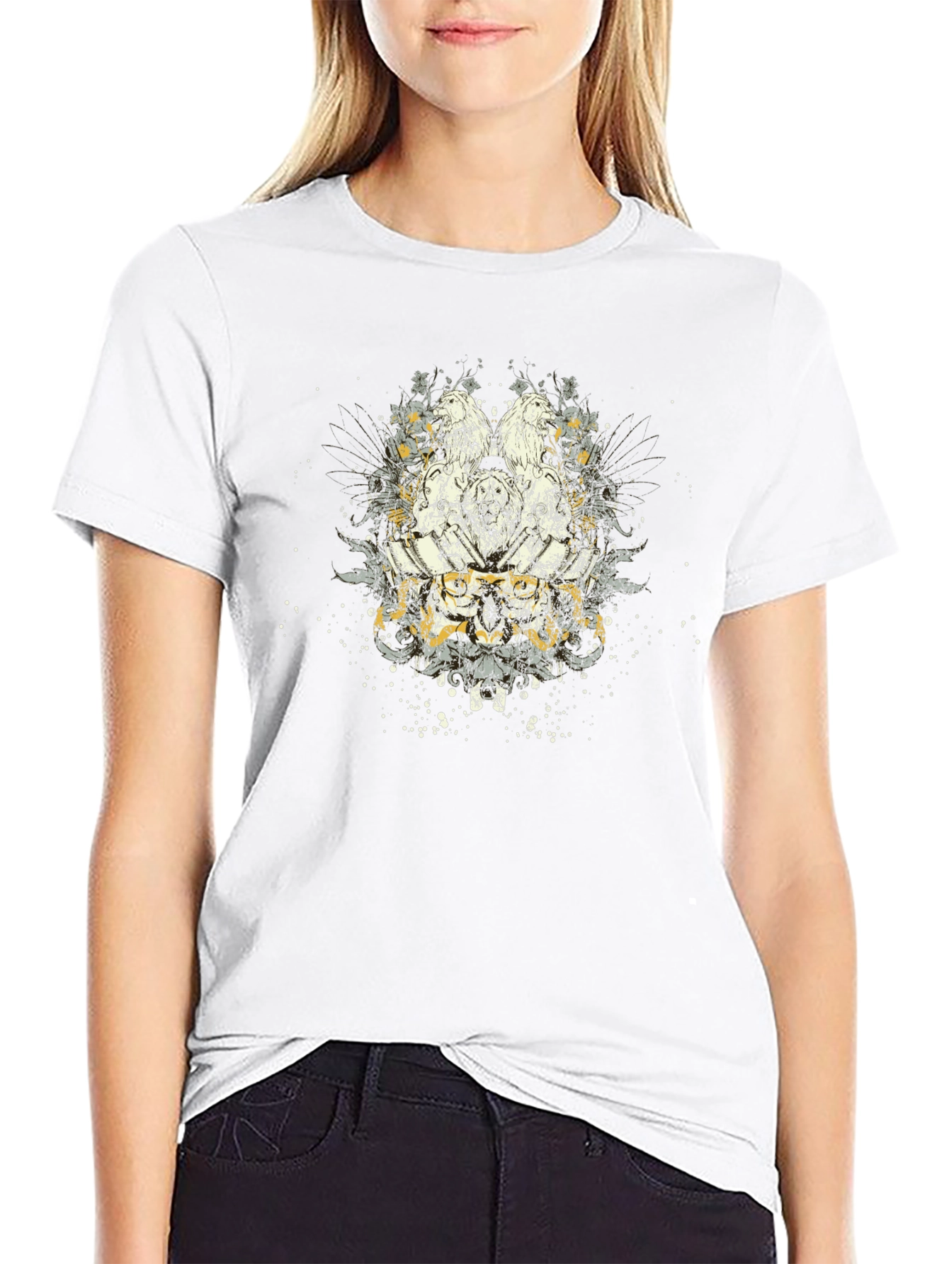 Mens Black Graphic Print T-Shirt