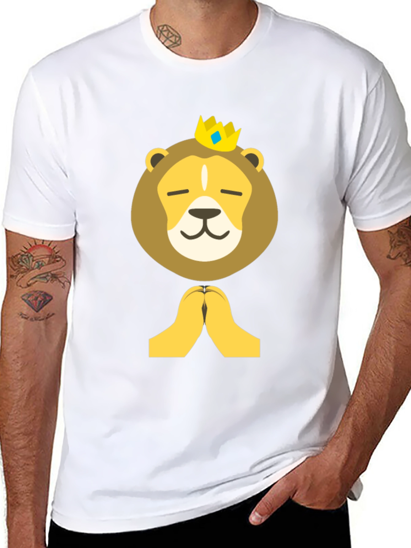 Lion King Emoji T-Shirt - Black Cotton Tee