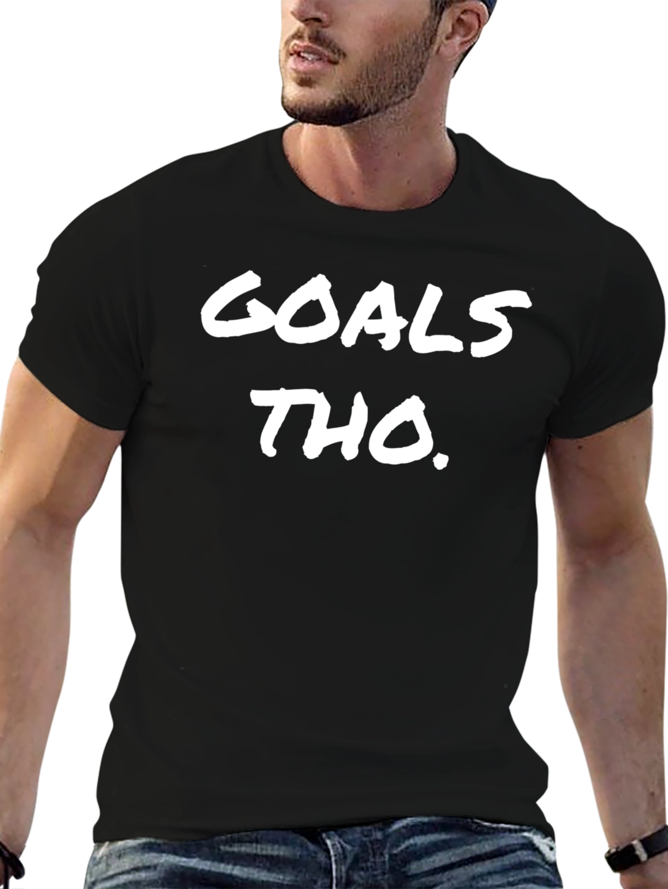 Goals Tho. Black Graphic Tee Shirt