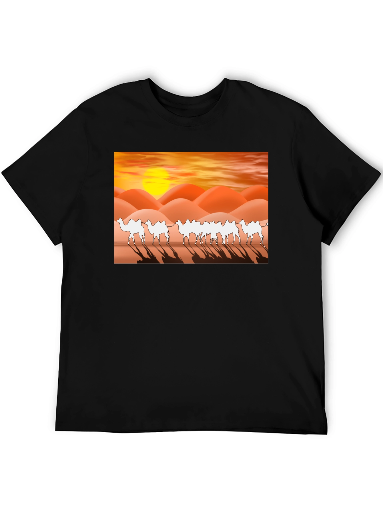Desert Camel Silhouette T-Shirt - Sunset Graphic Tee