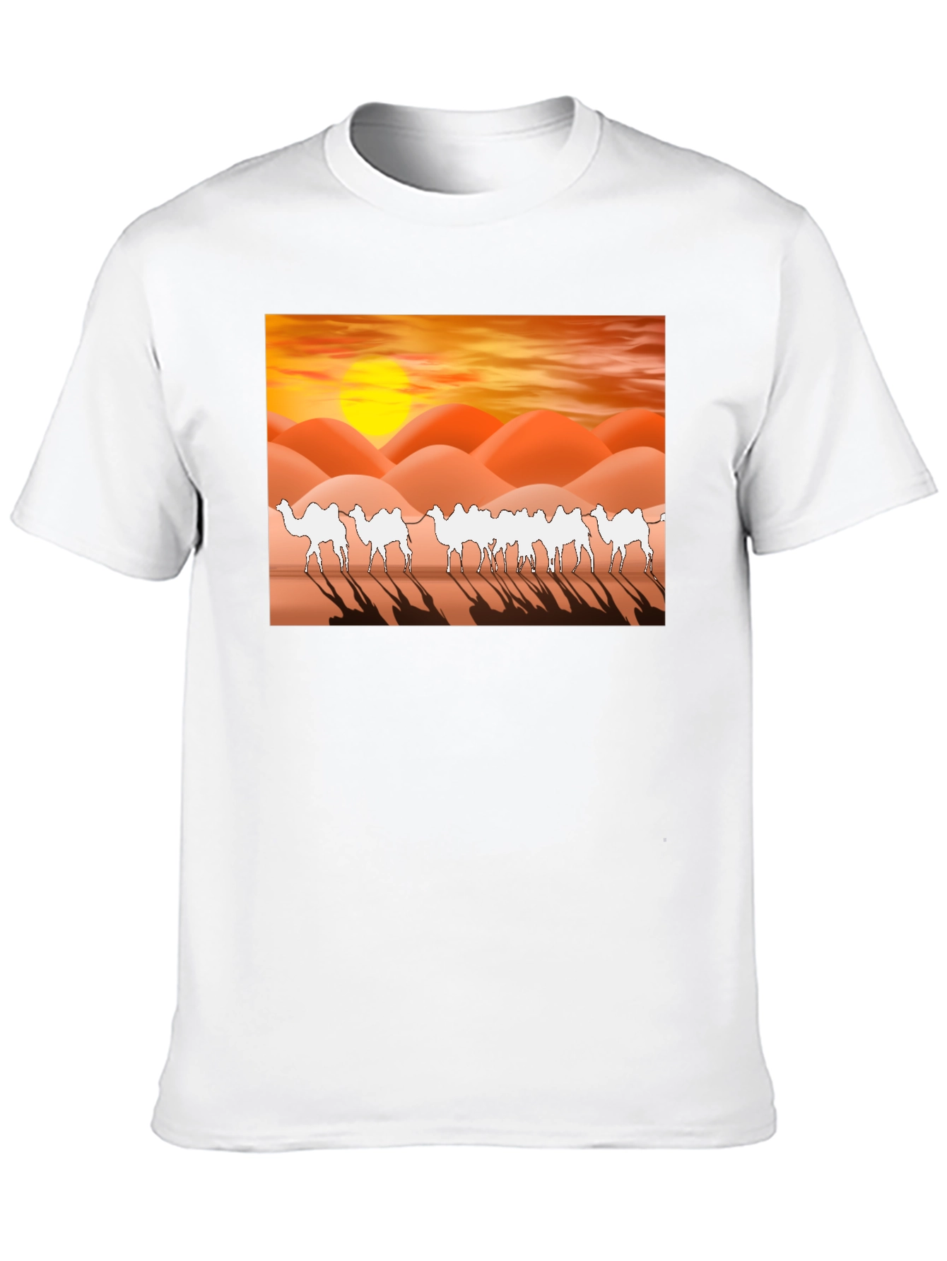 Desert Camel Silhouette T-Shirt - Sunset Graphic Tee