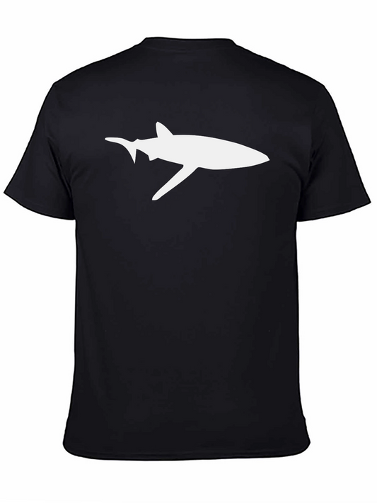Shark Graphic Tee - Black Cotton T-Shirt