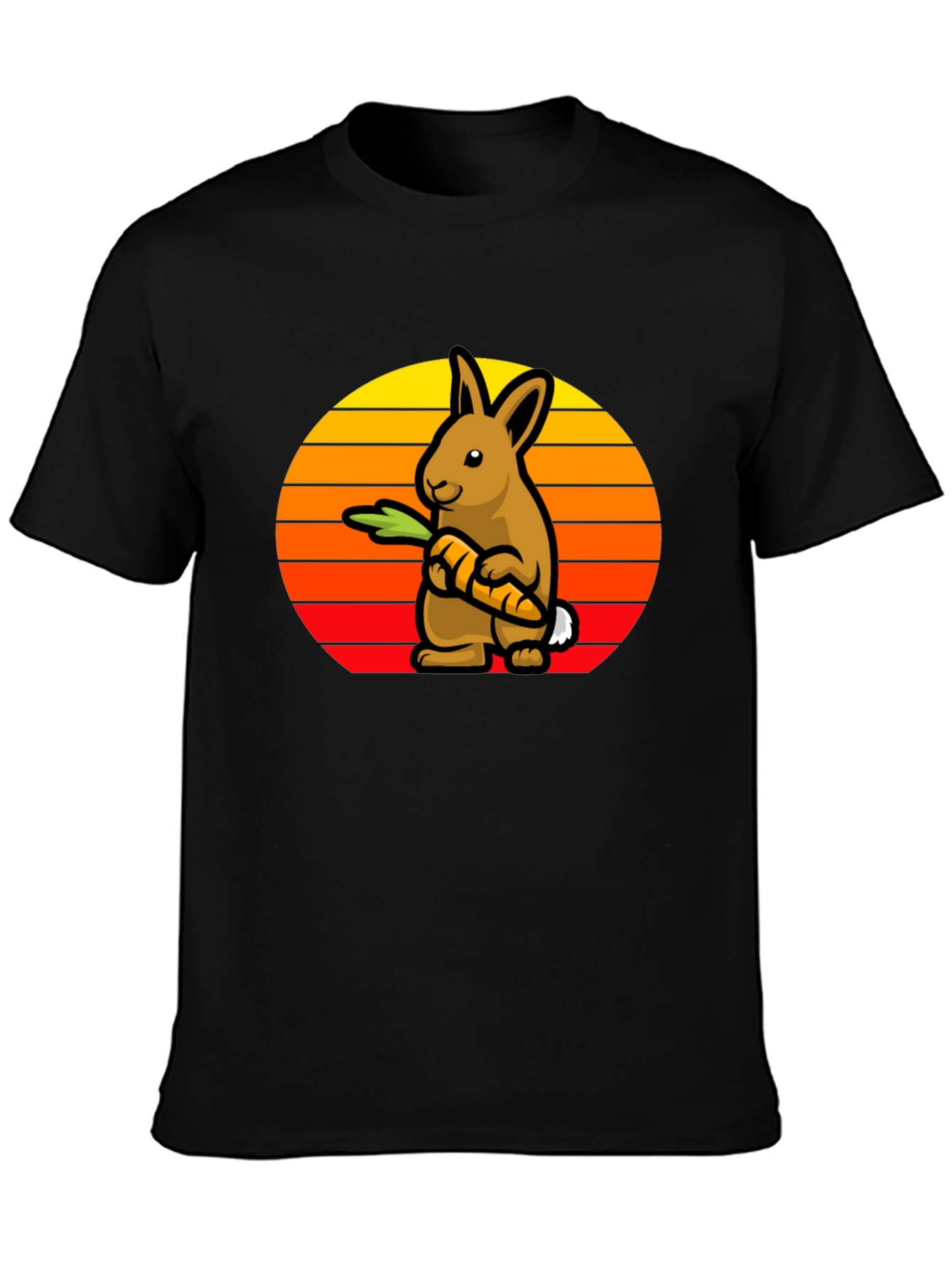Rabbit Holding Carrot Graphic T-Shirt