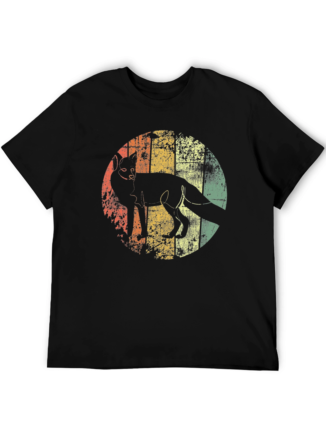 Retro Fox Graphic Tee - Distressed Print Soft Cotton