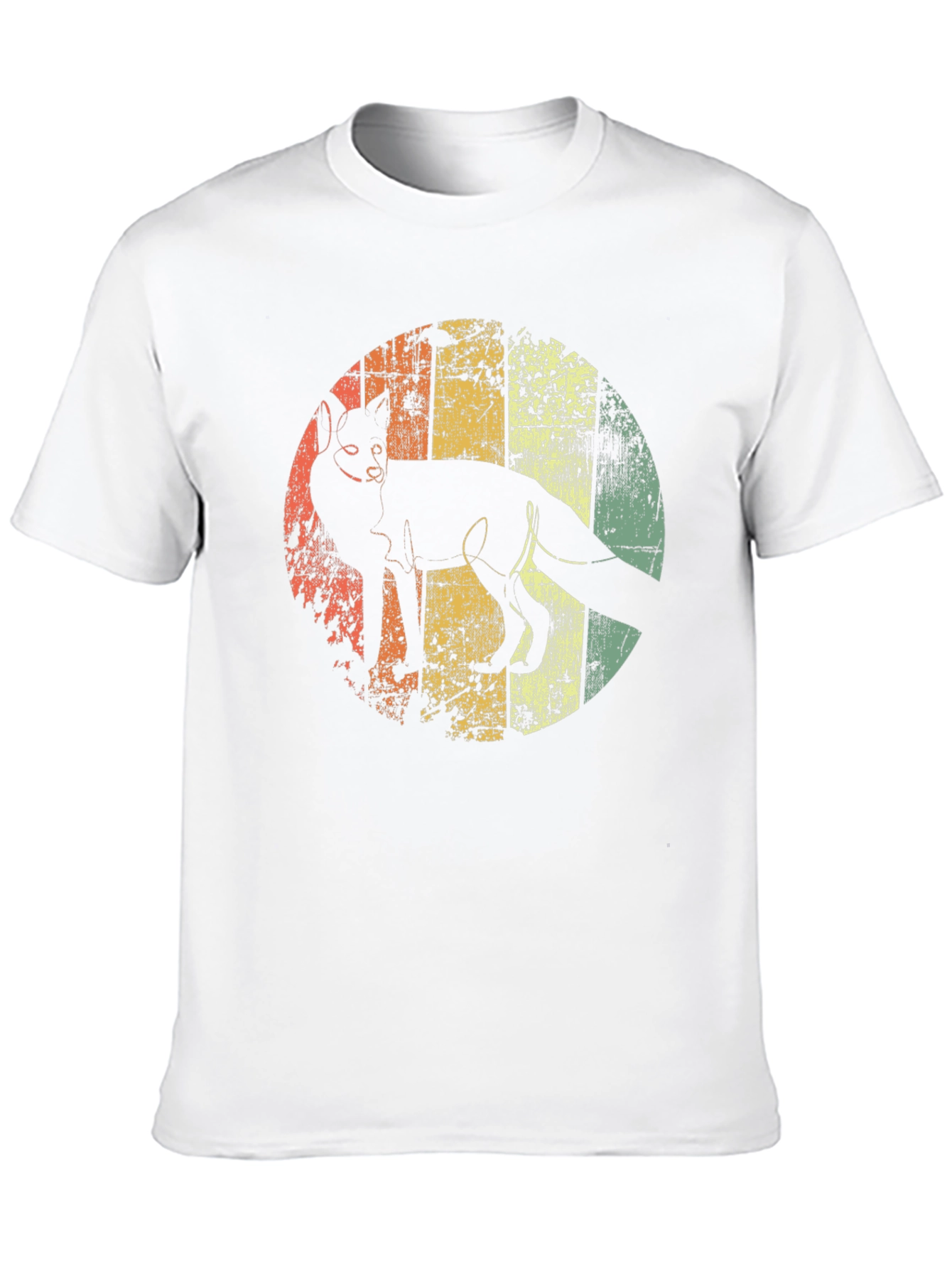 Retro Fox Graphic Tee - Distressed Print Soft Cotton