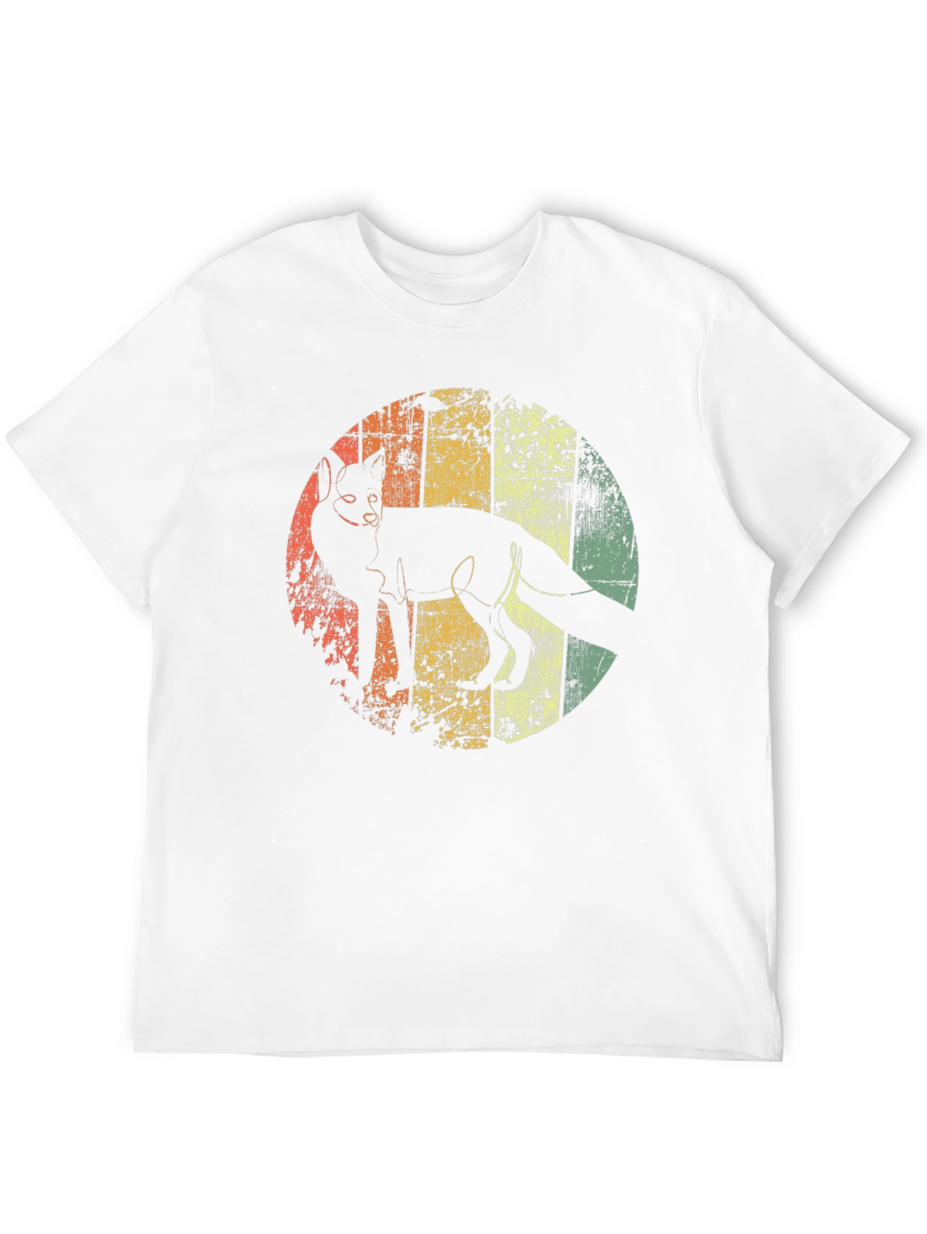 Retro Fox Graphic Tee - Distressed Print Soft Cotton