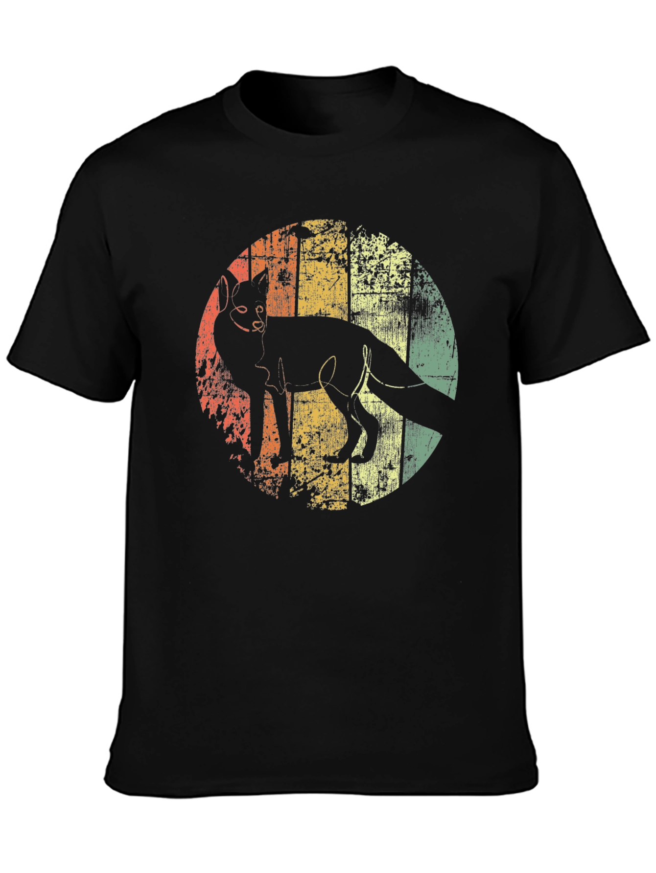 Retro Fox Graphic Tee - Distressed Print Soft Cotton