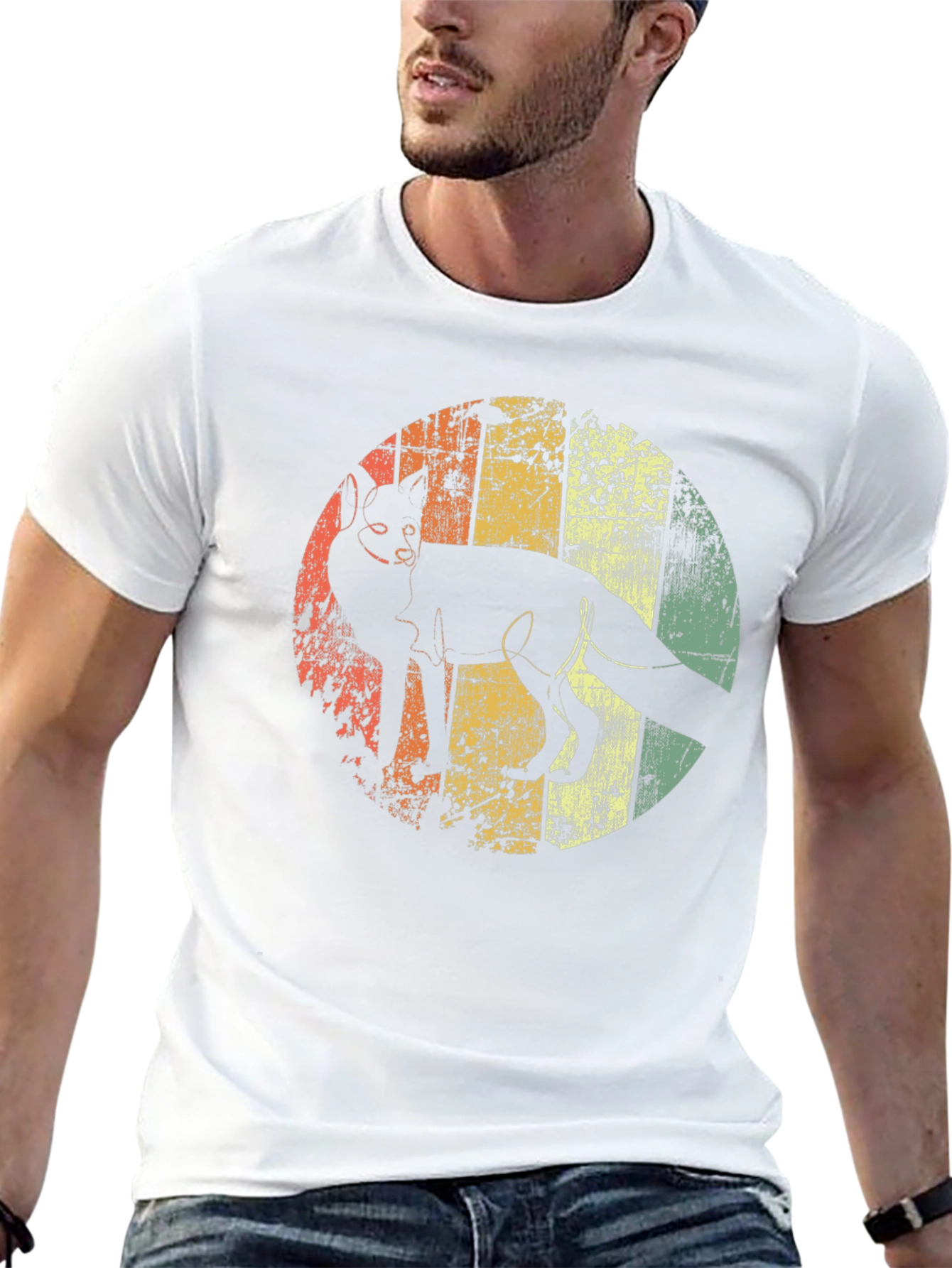 Retro Fox Graphic Tee - Distressed Print Soft Cotton
