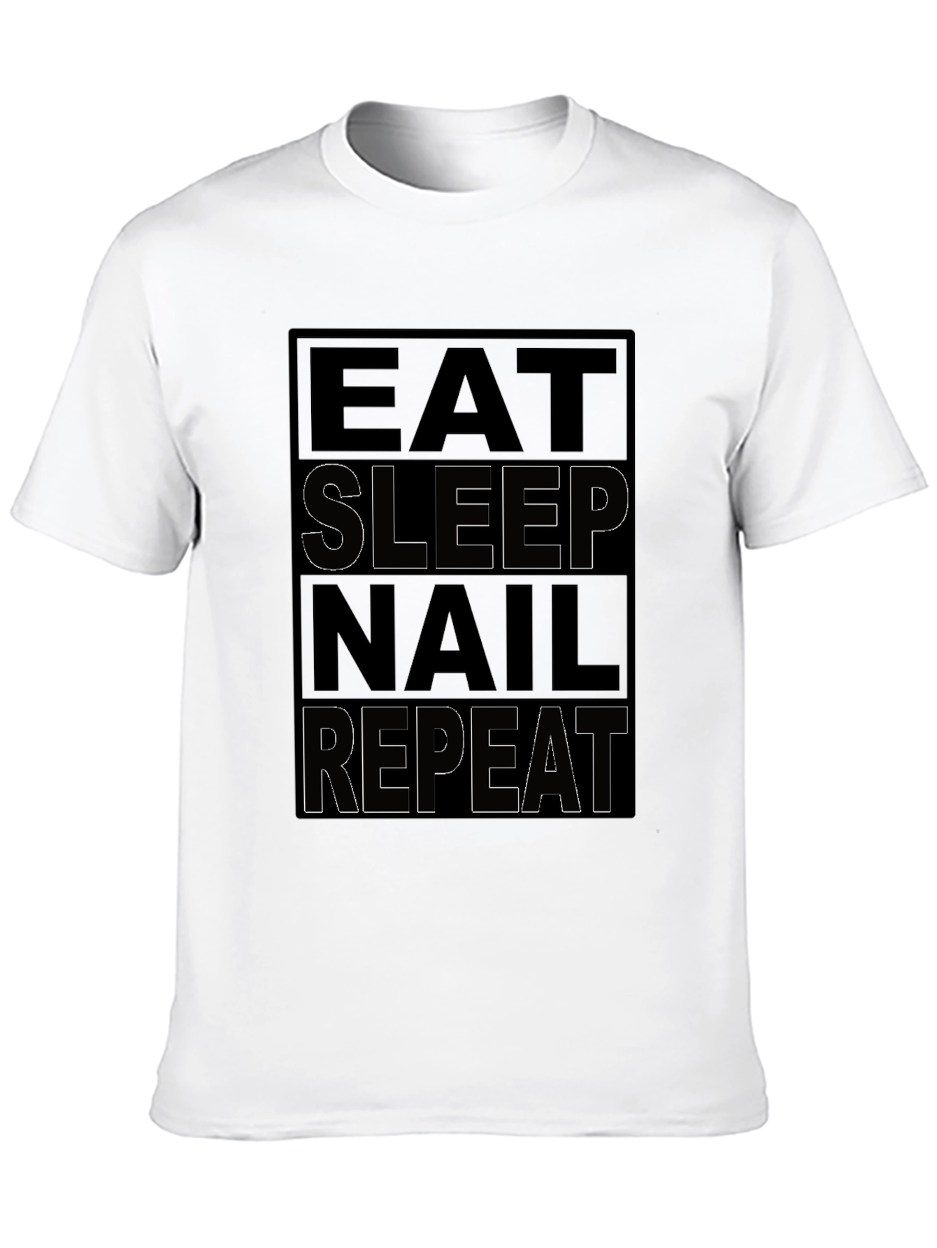 Eat Sleep Nail Repeat Black T-Shirt