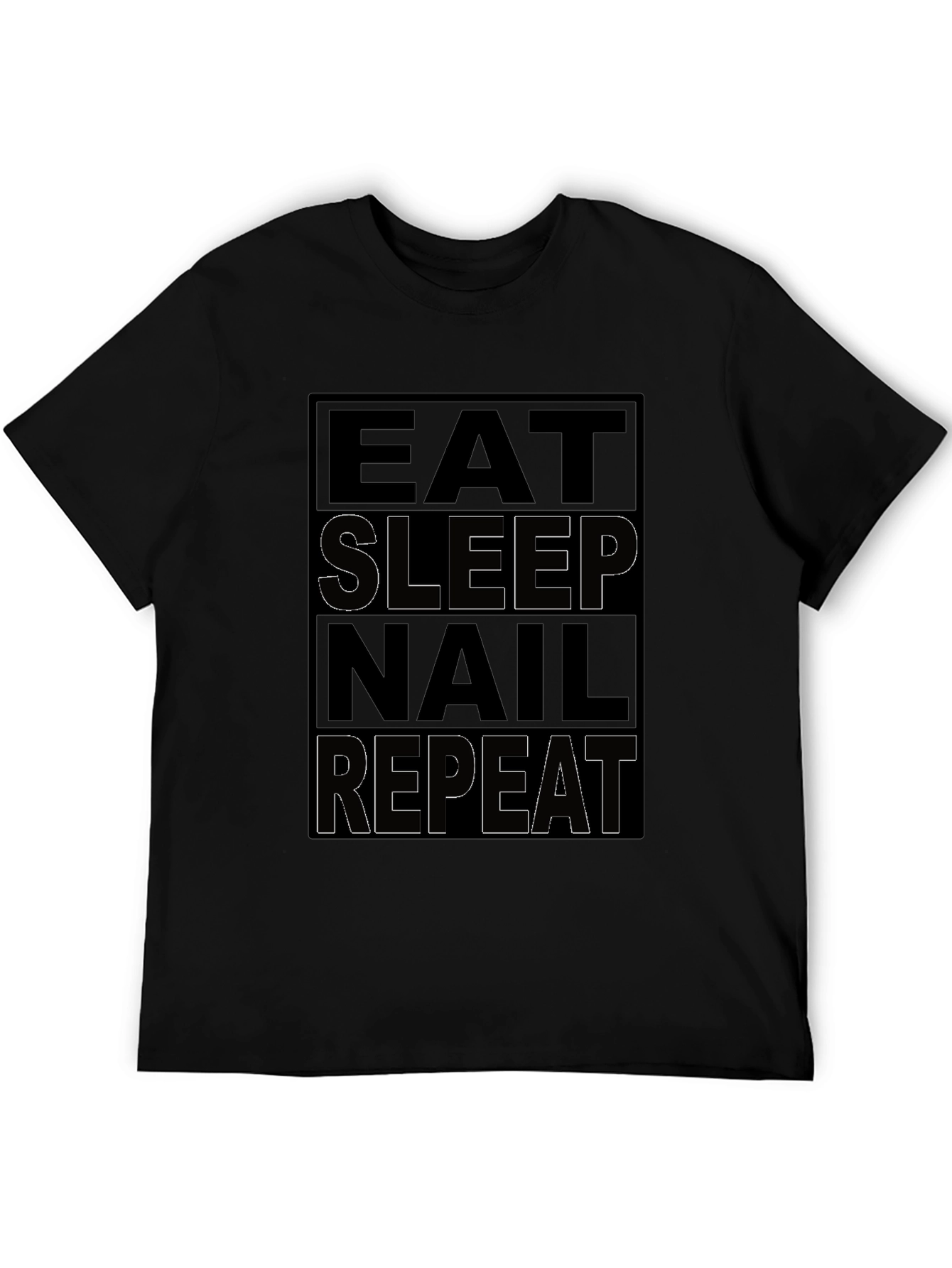 Eat Sleep Nail Repeat Black T-Shirt