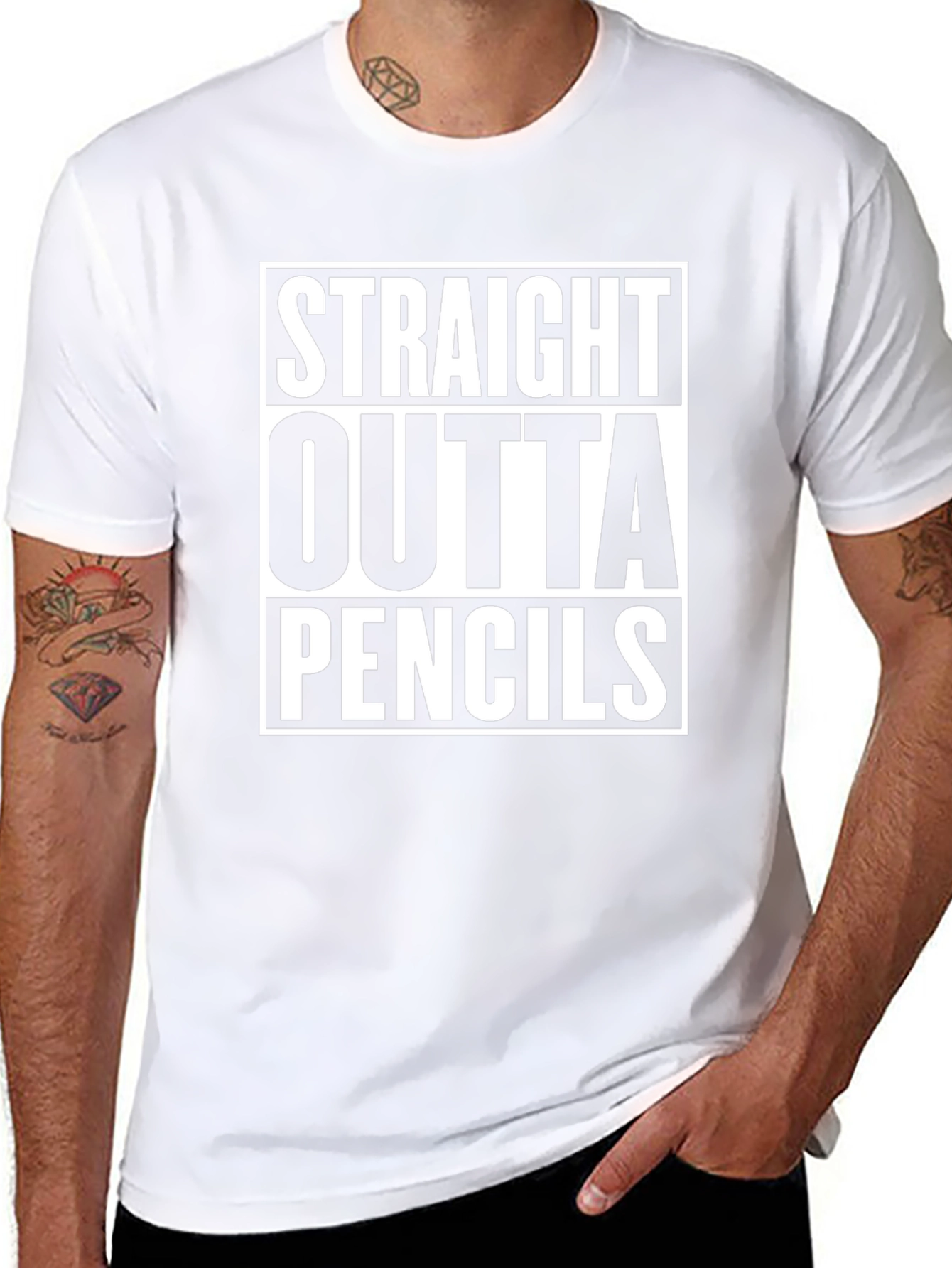 Straight Outta Pencils Black Graphic Tee
