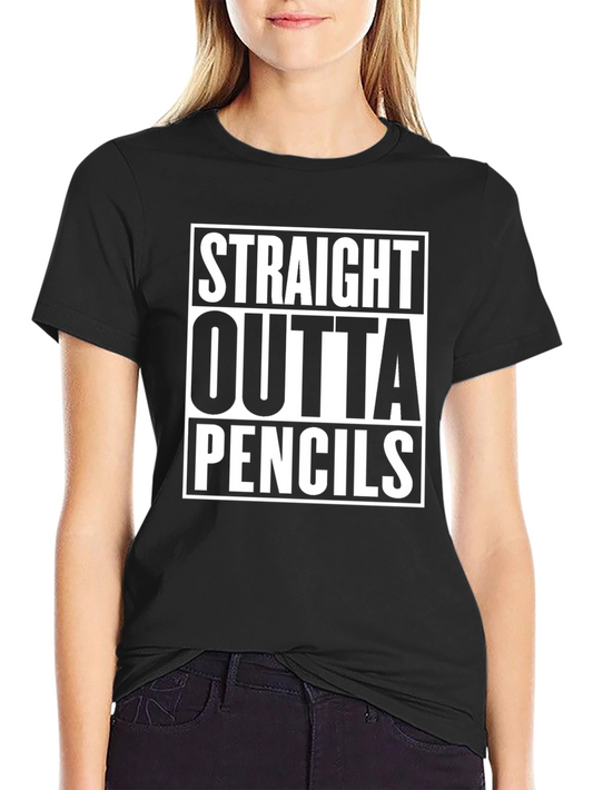 Straight Outta Pencils Black Graphic Tee