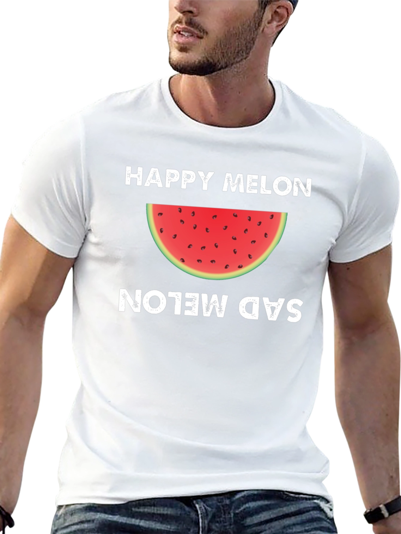 Happy Melon T-Shirt Funny Fruit Graphic Tee