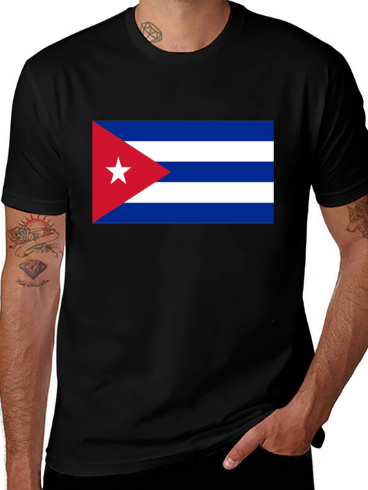 Cuba Flag T-Shirt - Short Sleeve Crew Neck Tee