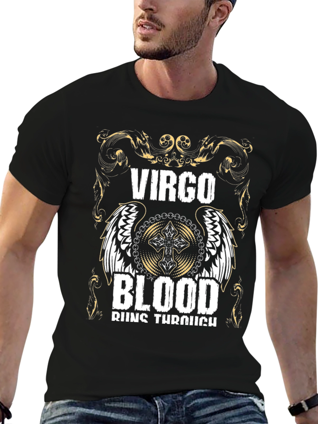 Virgo Blood Runs Through Black T-Shirt