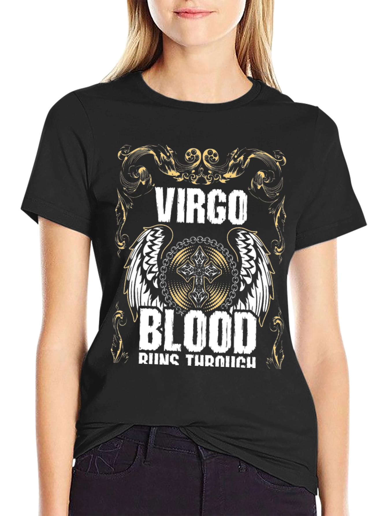 Virgo Blood Runs Through Black T-Shirt