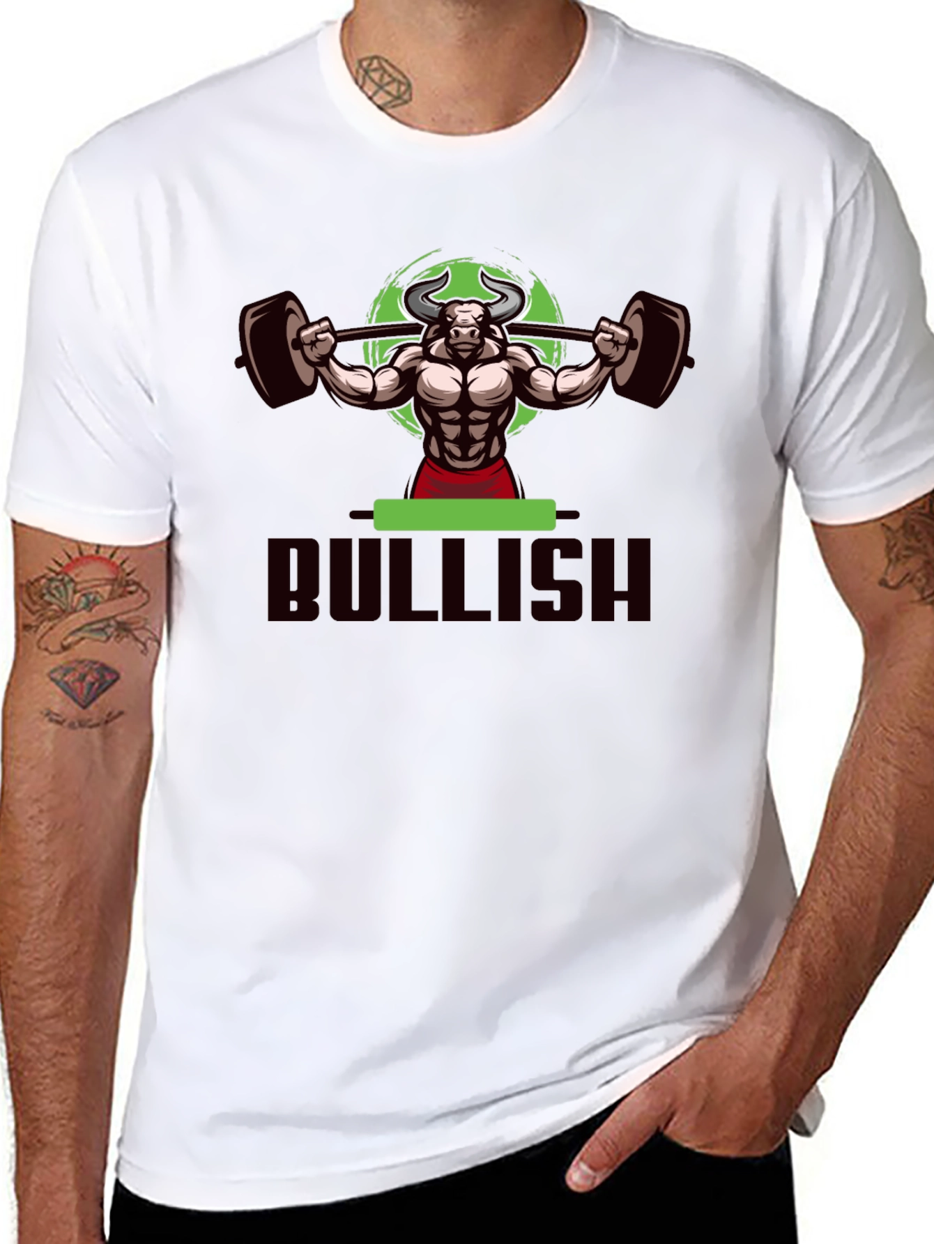 Bullish Weightlifting T-Shirt - Black Cotton Gym Tee