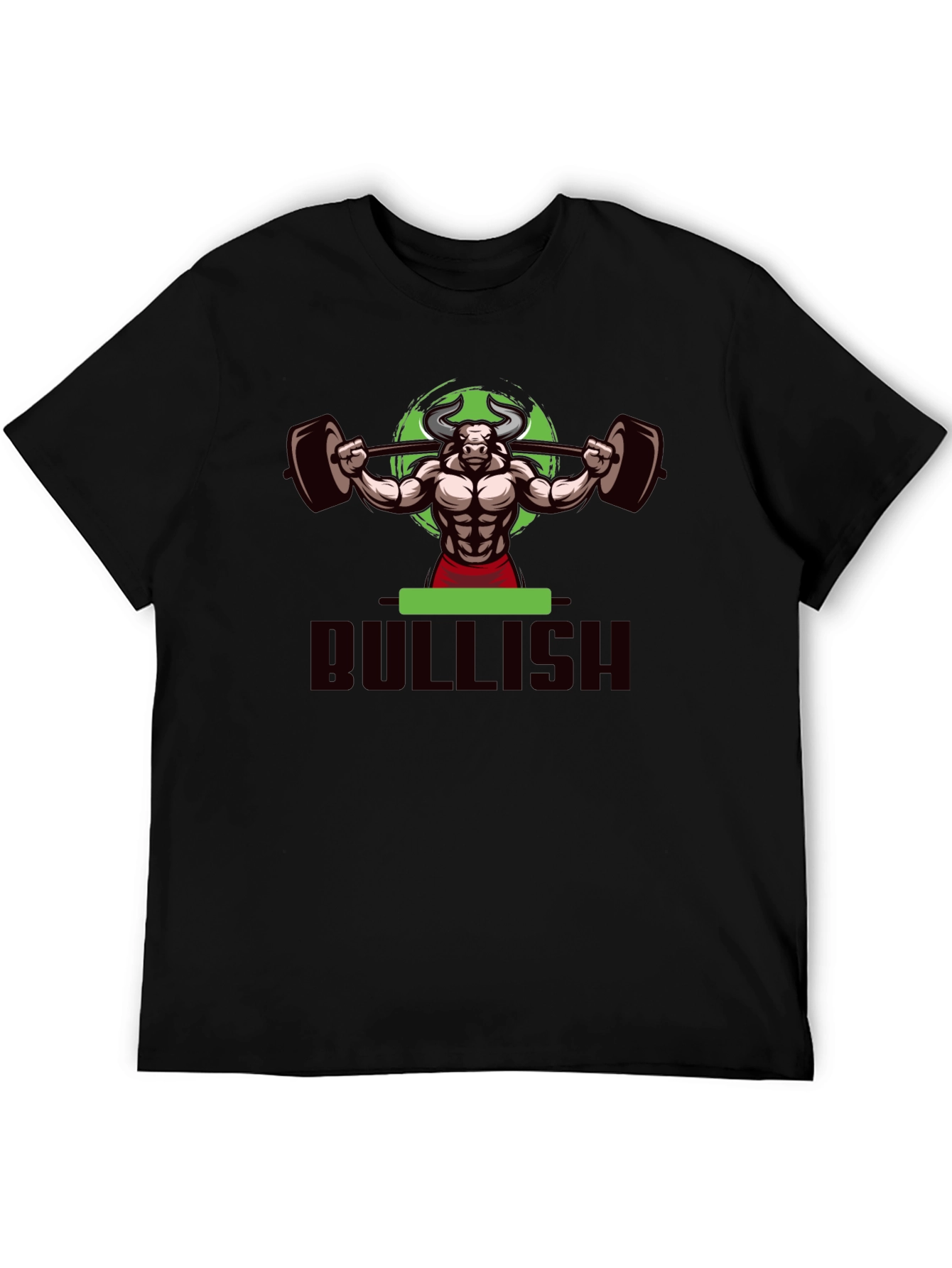 Bullish Weightlifting T-Shirt - Black Cotton Gym Tee