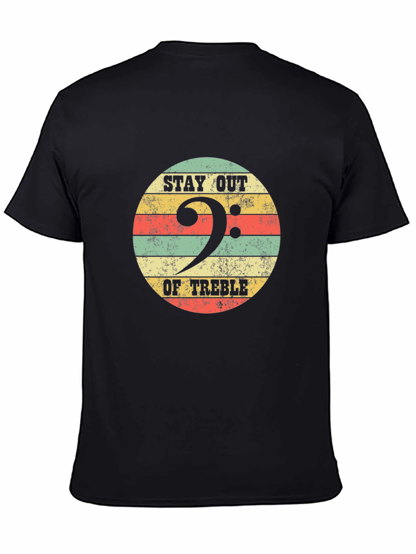Stay Out Of Treble Bass Clef Black T-Shirt