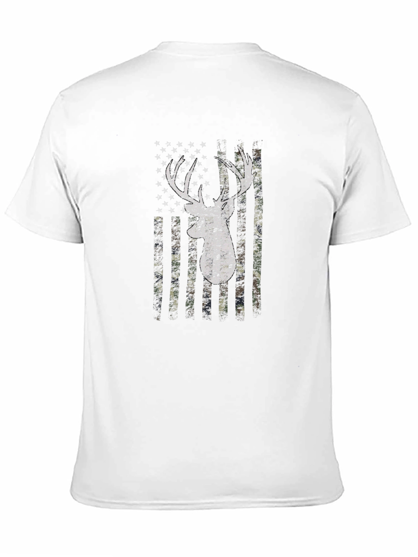 Deer Camo Flag Graphic Print T-Shirt