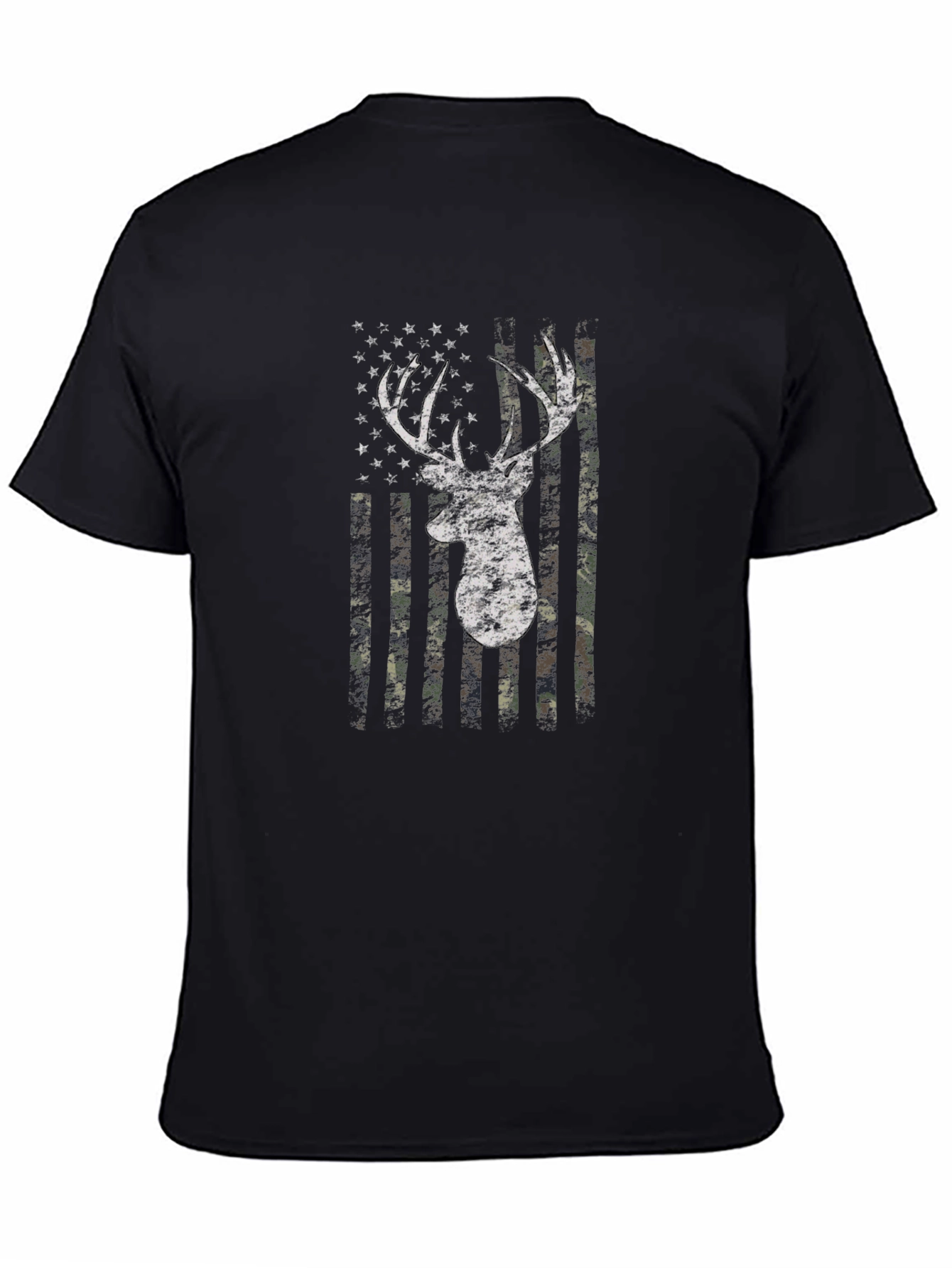Deer Camo Flag Graphic Print T-Shirt