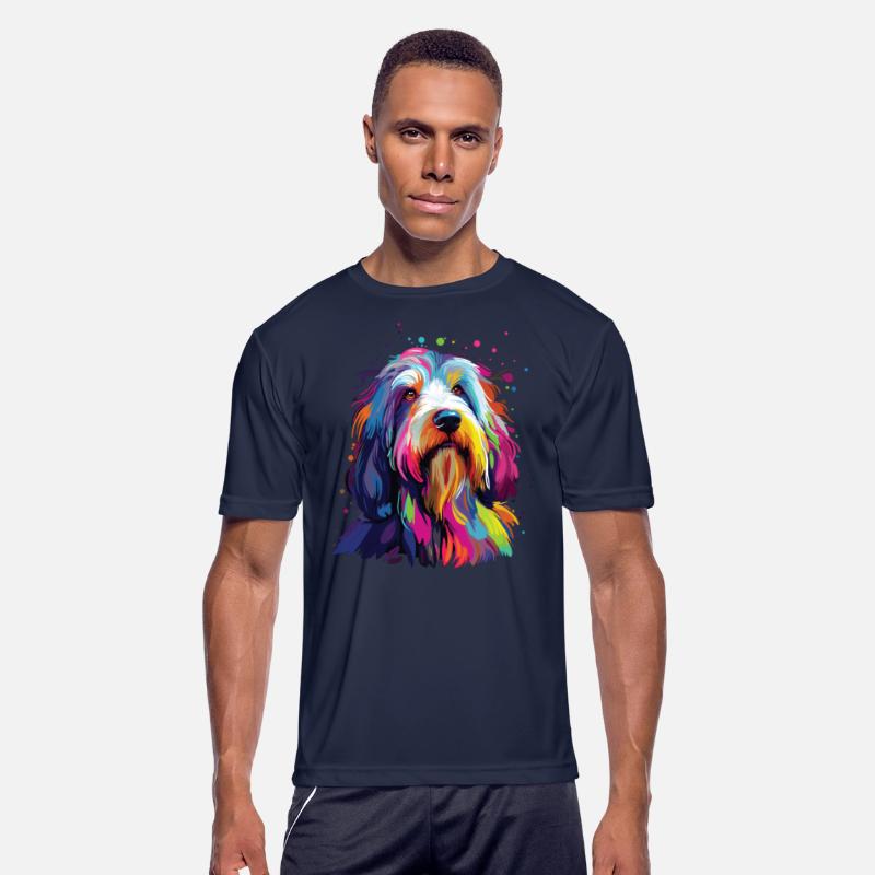 Watercolor Colorful Bearded Collie