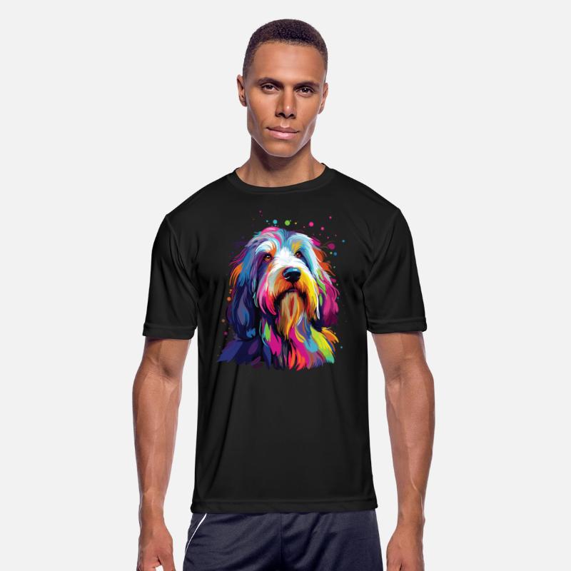 Watercolor Colorful Bearded Collie