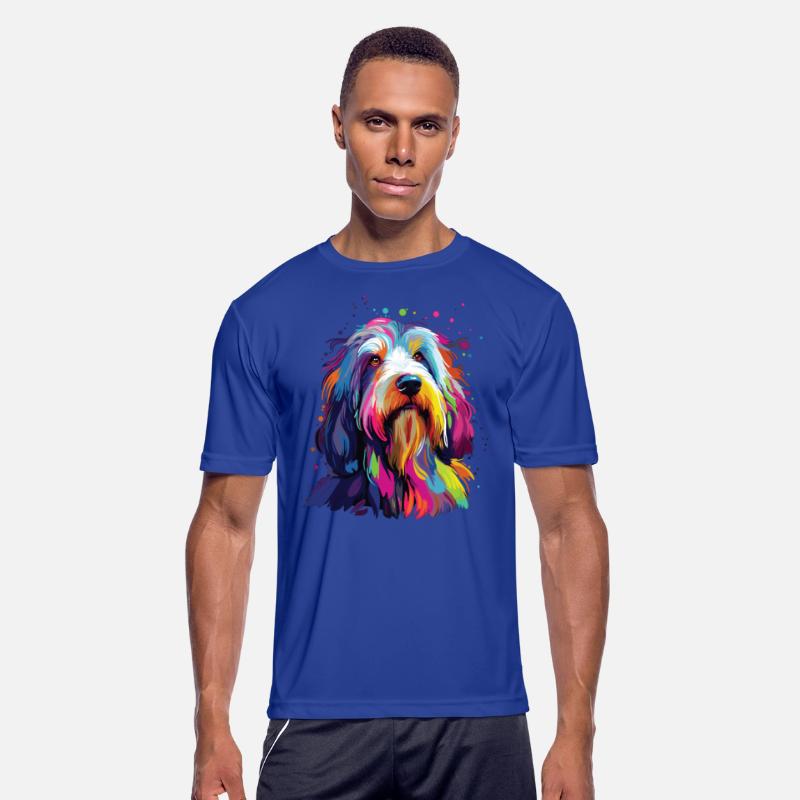 Watercolor Colorful Bearded Collie