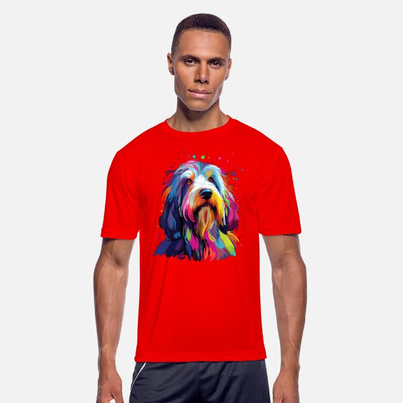 Watercolor Colorful Bearded Collie