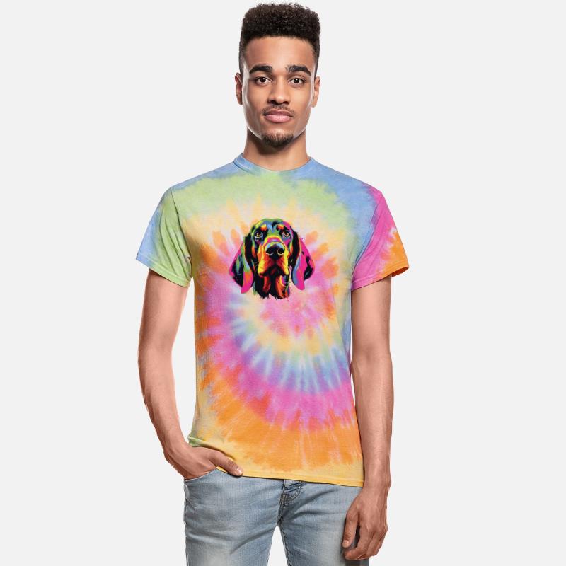 Watercolor Colorful Black And Tan Coonhound