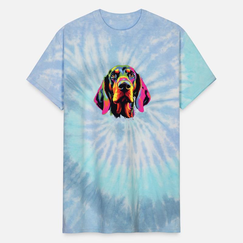 Watercolor Colorful Black And Tan Coonhound