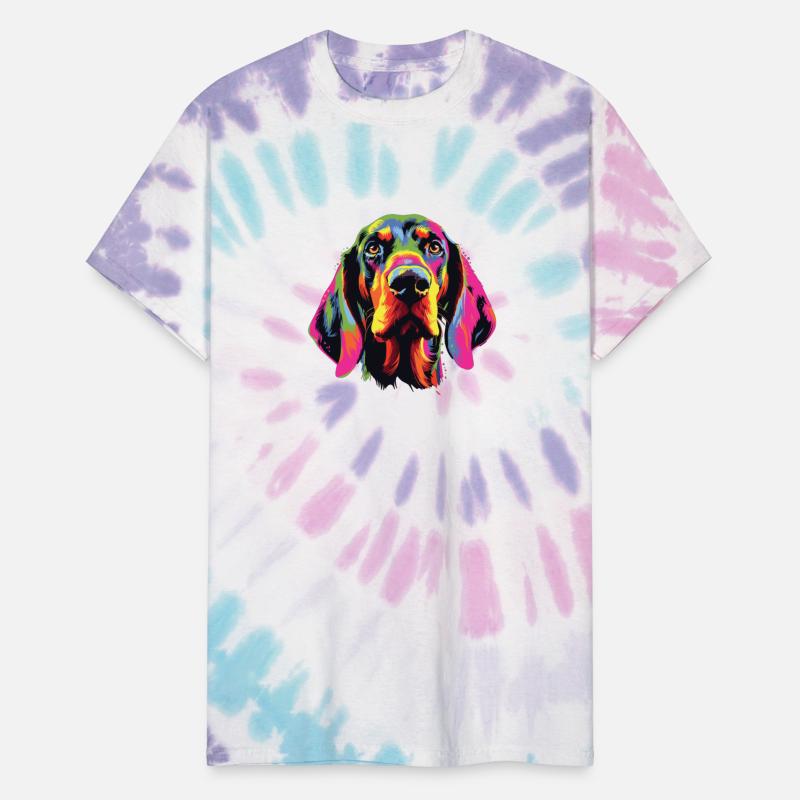 Watercolor Colorful Black And Tan Coonhound