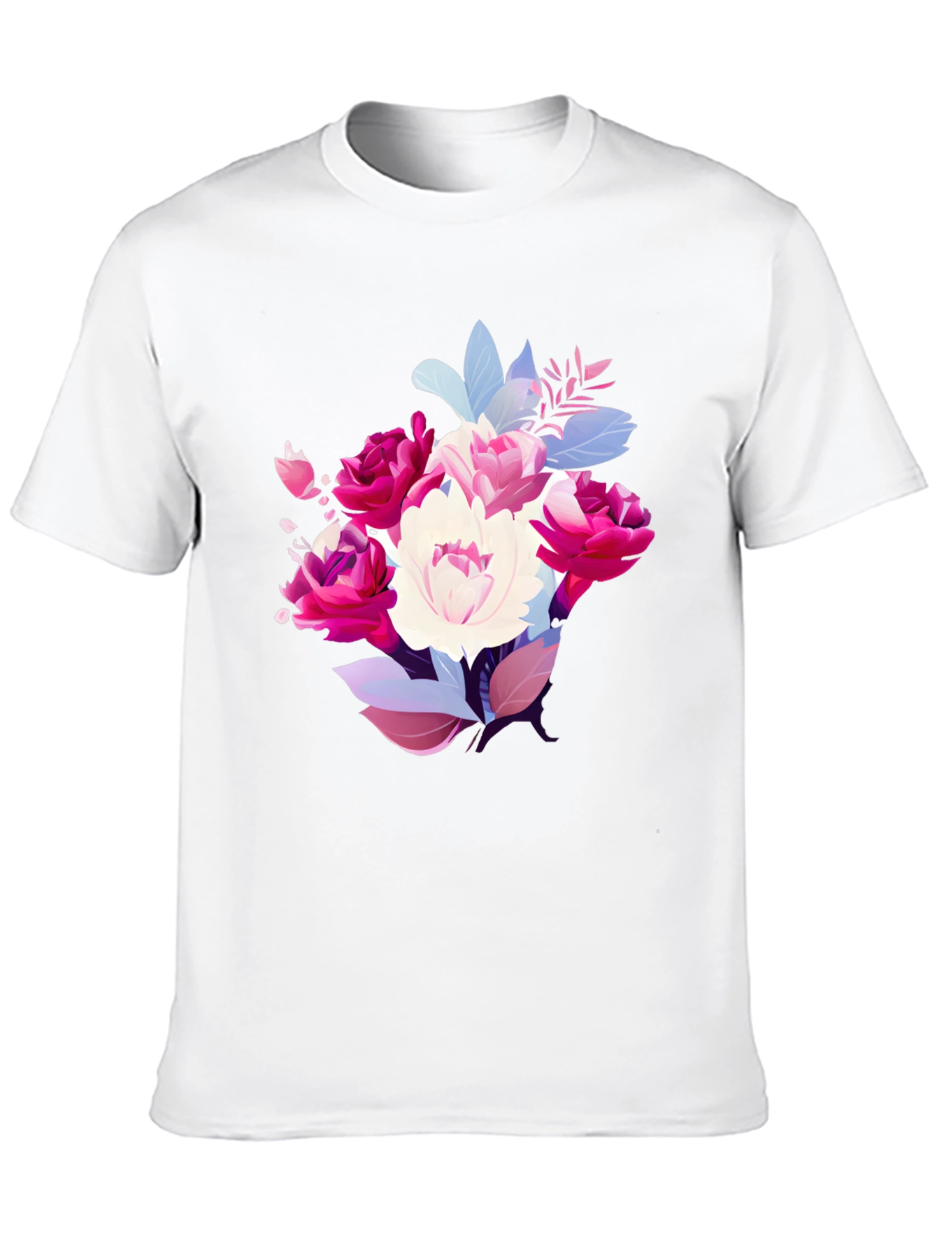 Floral Bouquet Graphic Tee - Stylish Black T-Shirt