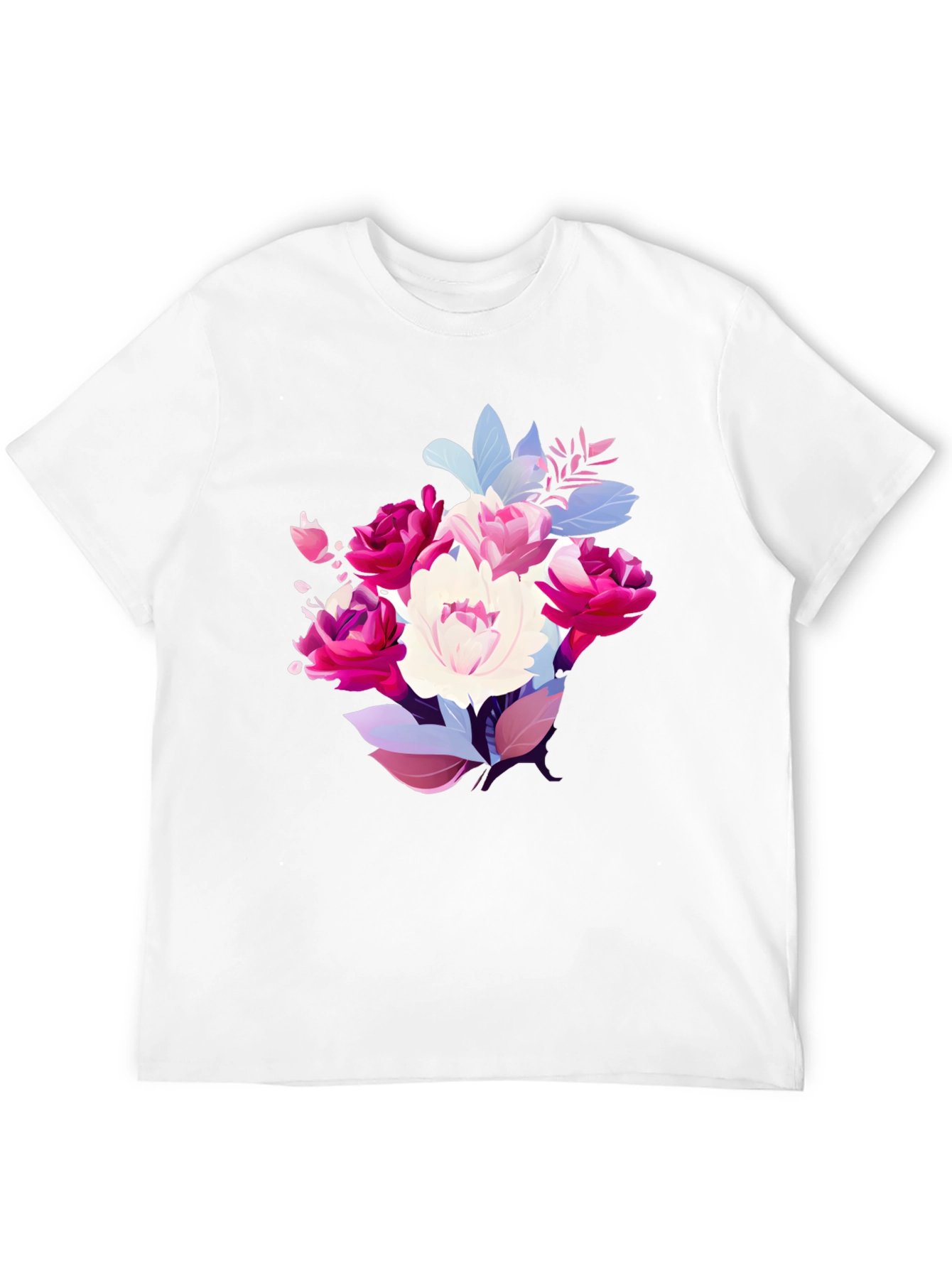 Floral Bouquet Graphic Tee - Stylish Black T-Shirt