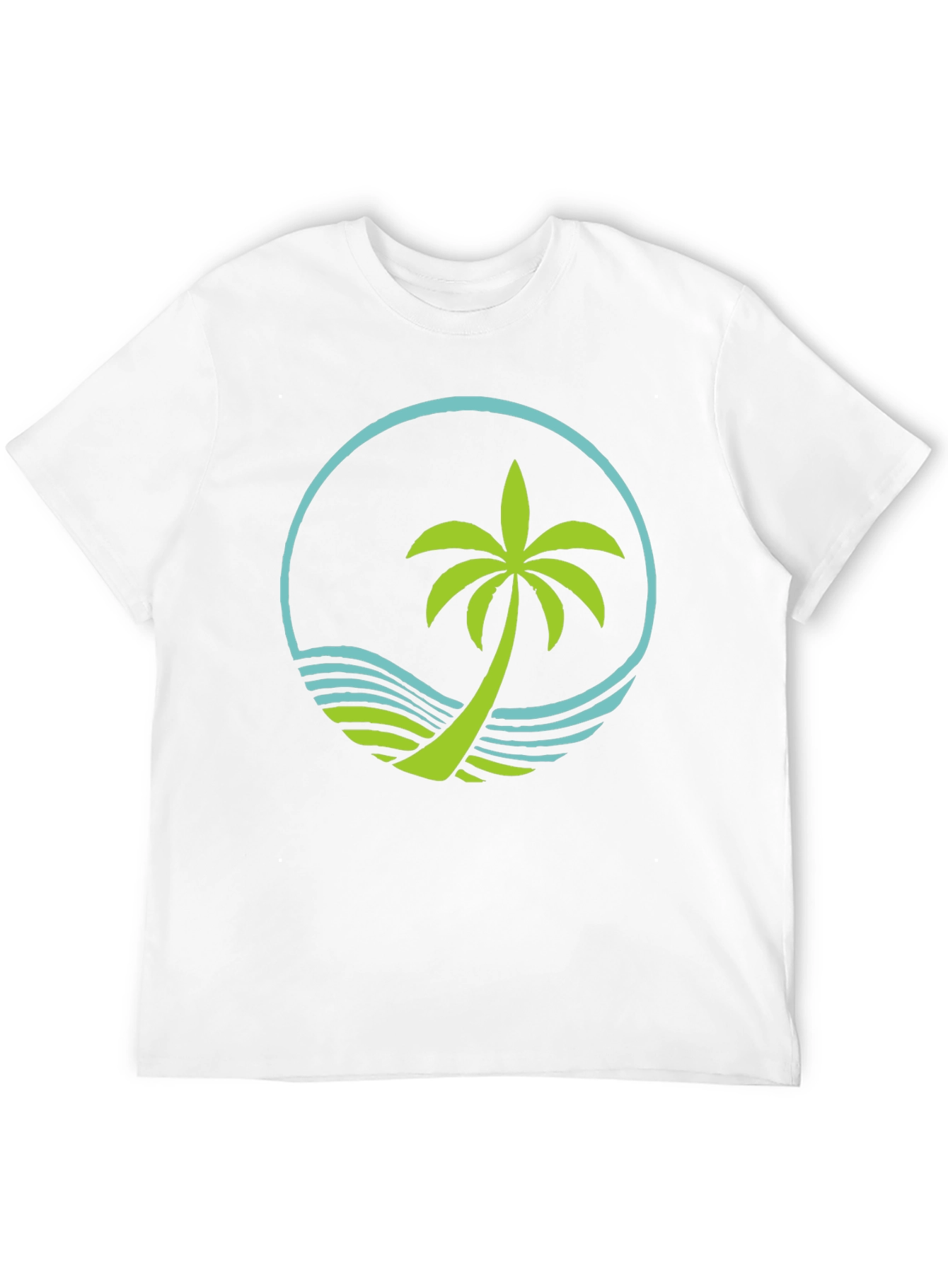 Tropical Palm Tree Graphic Tee - Black