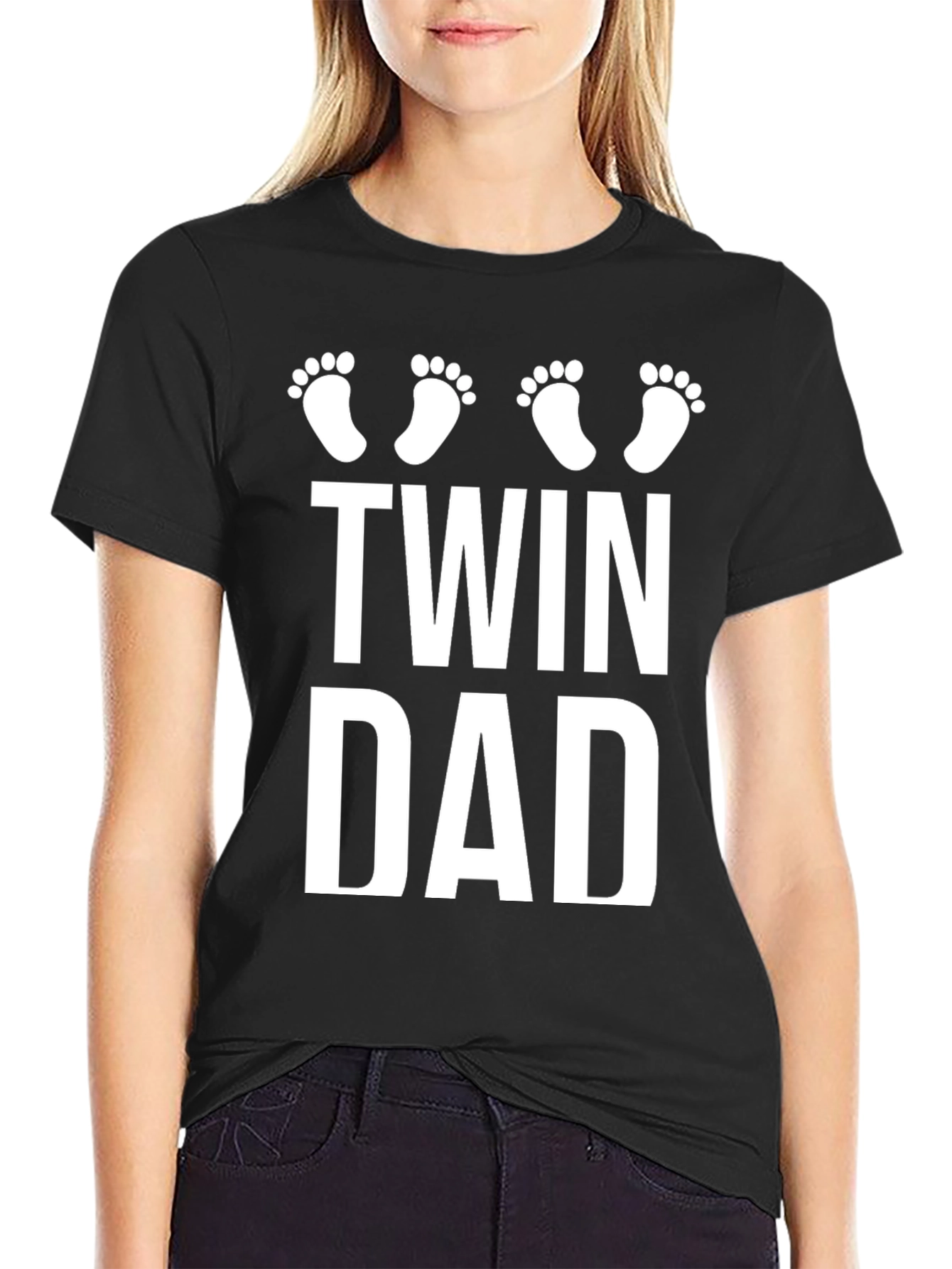 Twin Dad Black T-Shirt