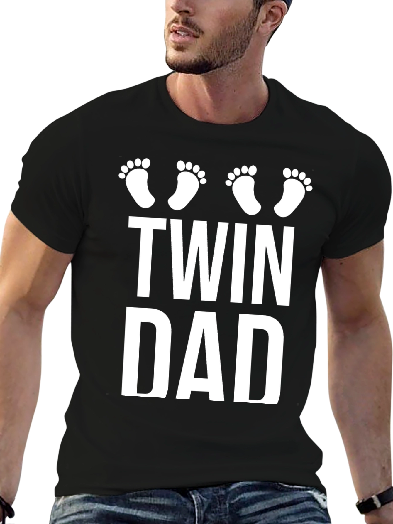 Twin Dad Black T-Shirt