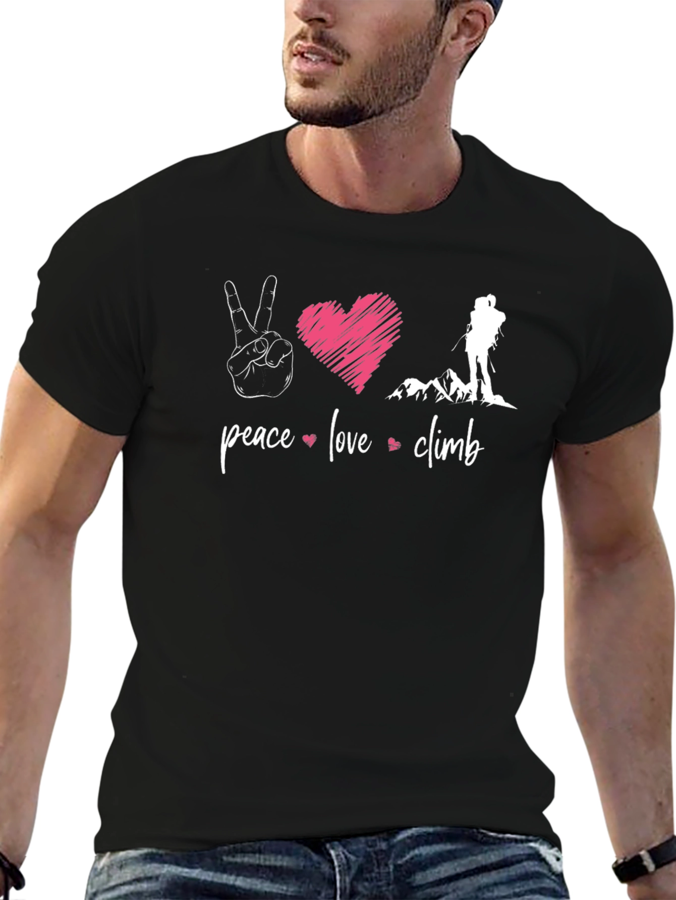 Peace Love Climb T-Shirt - Mountain Adventure Tee