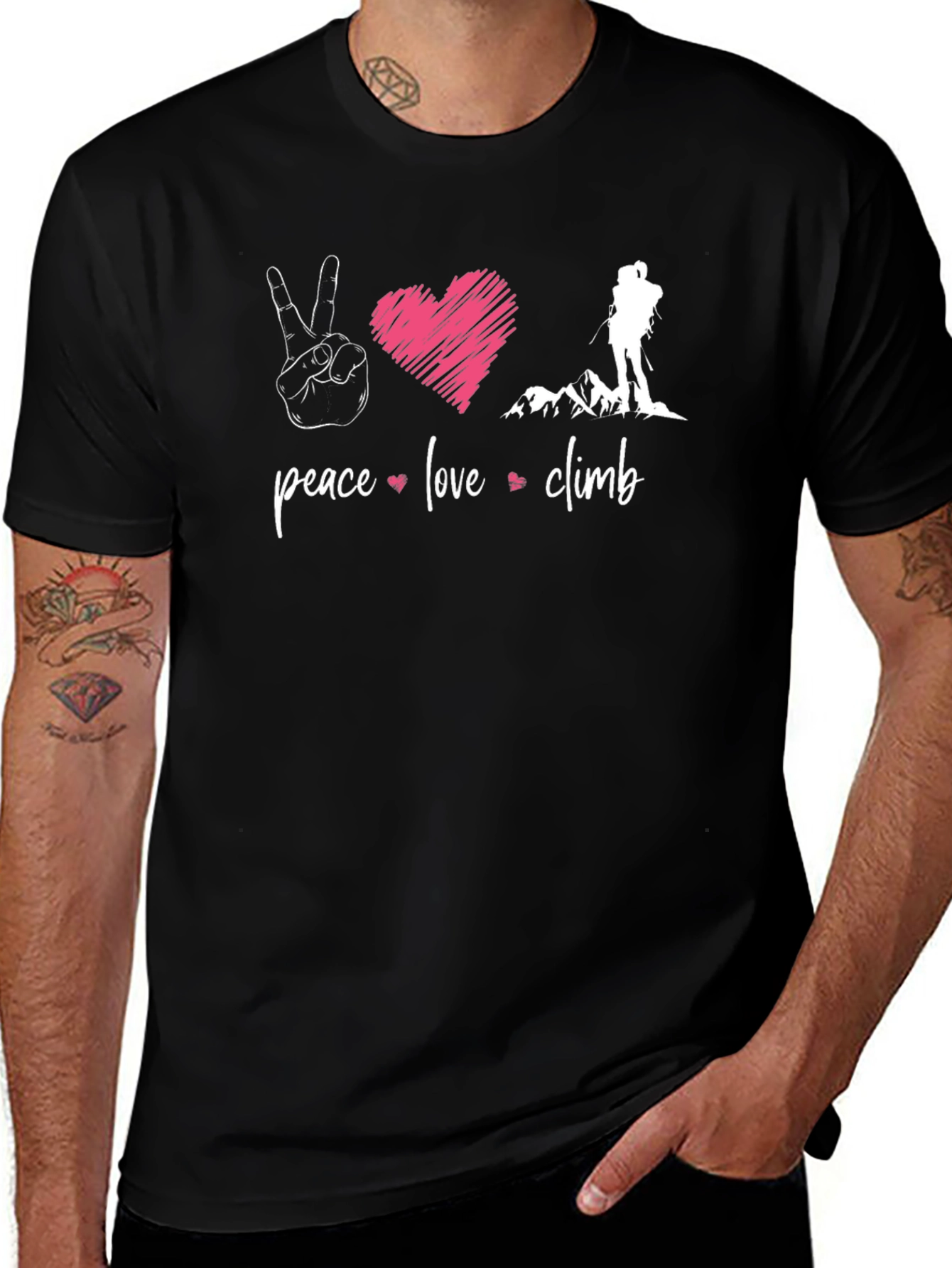 Peace Love Climb T-Shirt - Mountain Adventure Tee