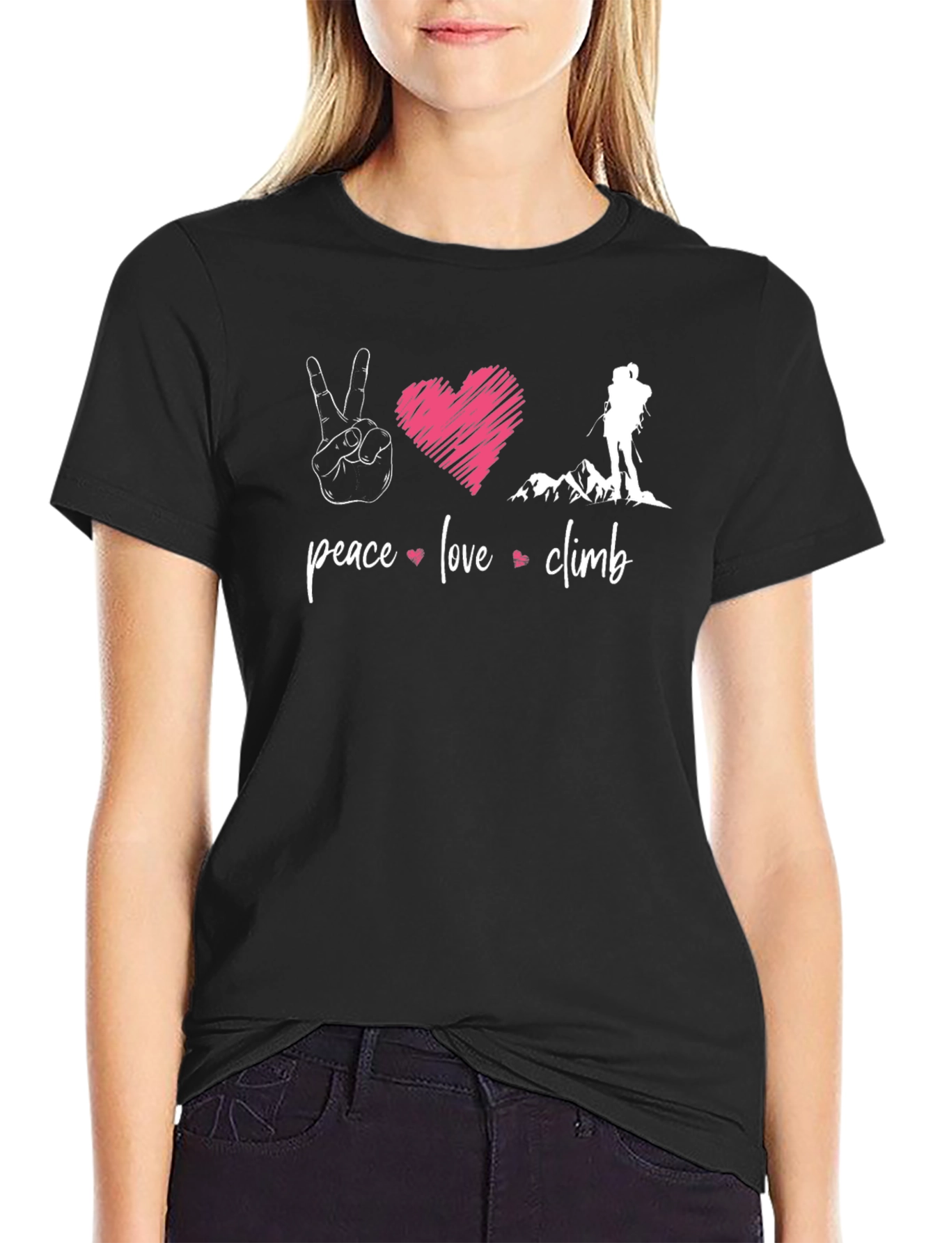 Peace Love Climb T-Shirt - Mountain Adventure Tee