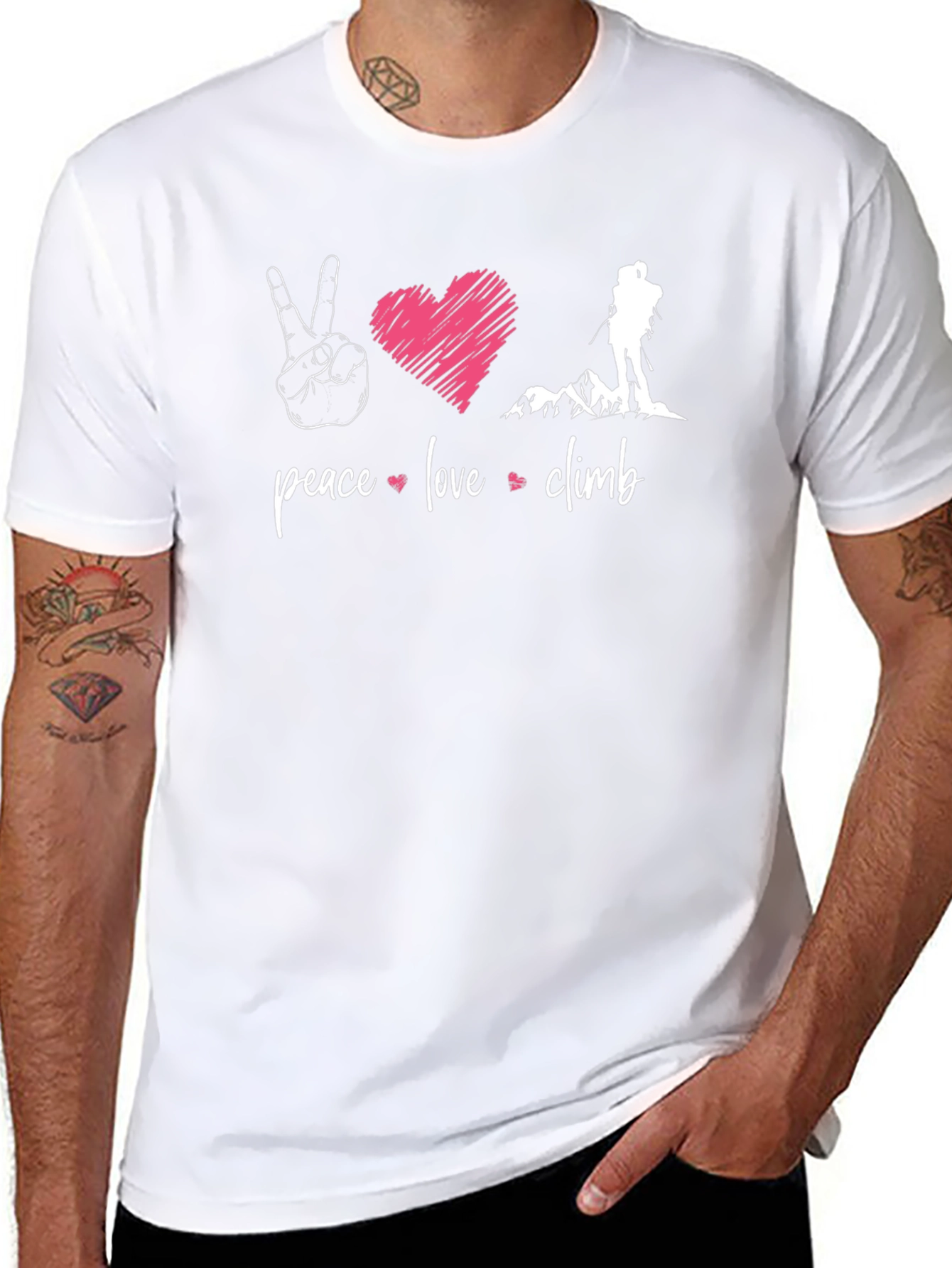 Peace Love Climb T-Shirt - Mountain Adventure Tee