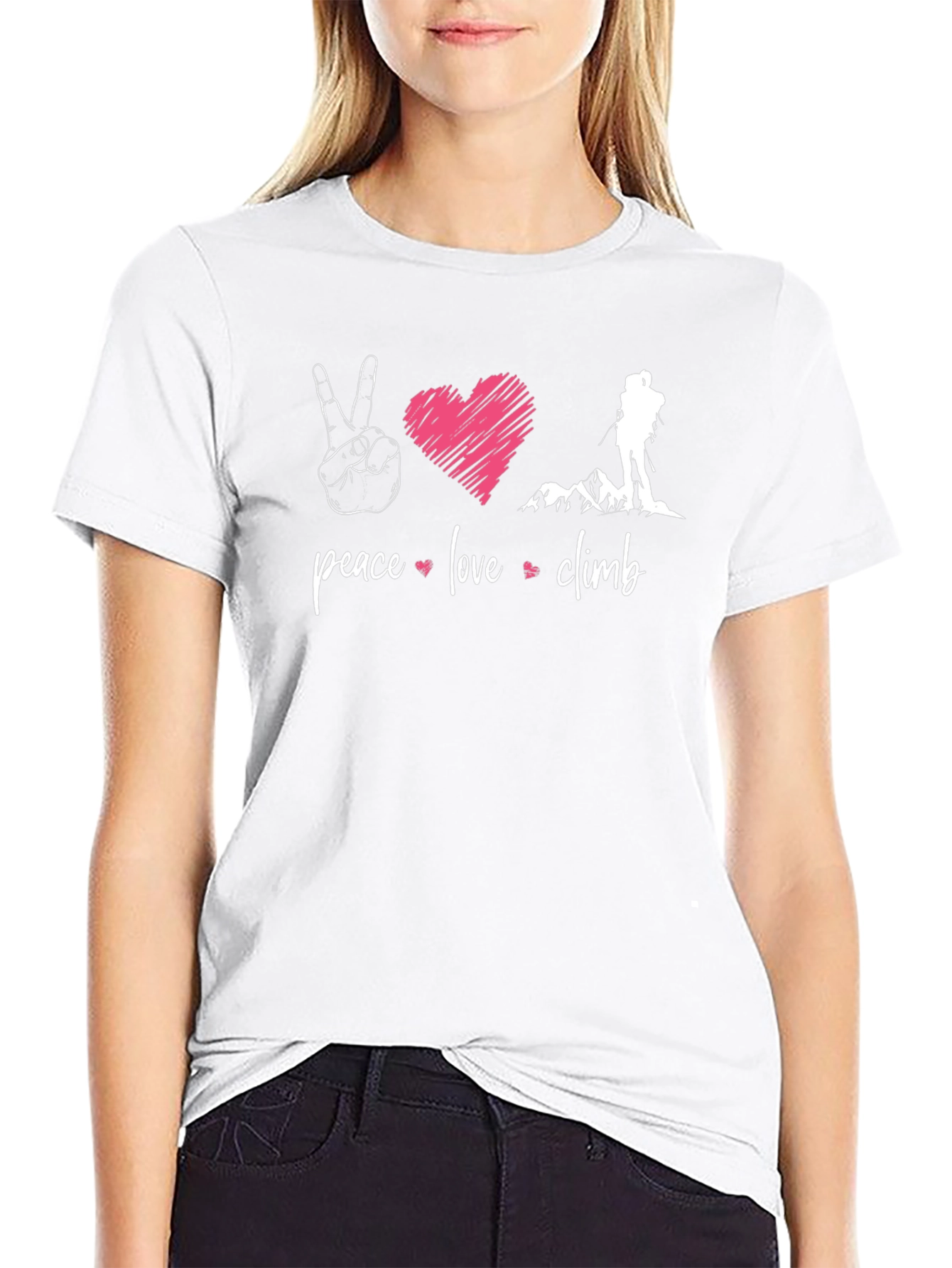 Peace Love Climb T-Shirt - Mountain Adventure Tee